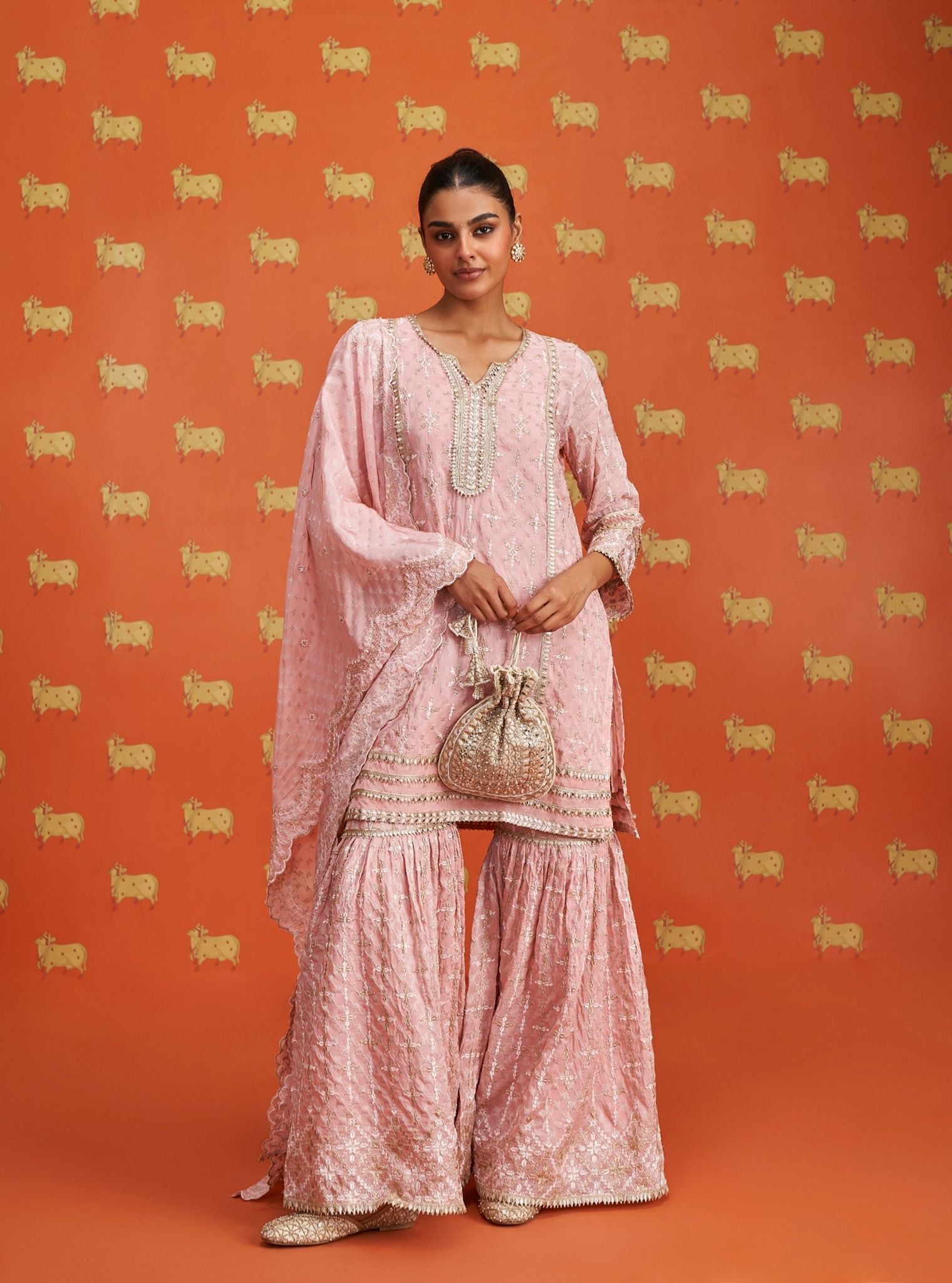 Mehreen Banarsi Pink Kurta Set