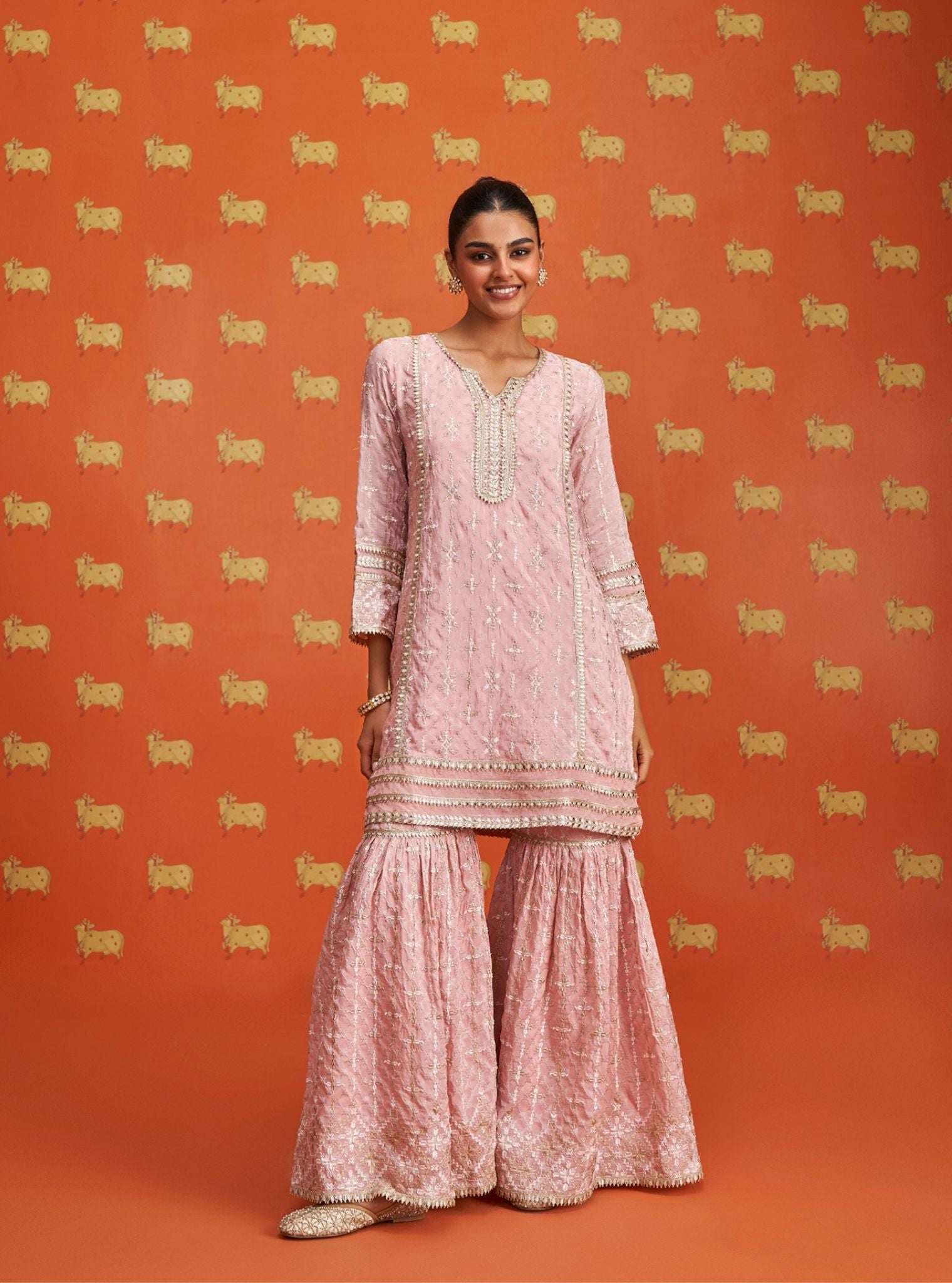 Mehreen Banarsi Pink Kurta Set