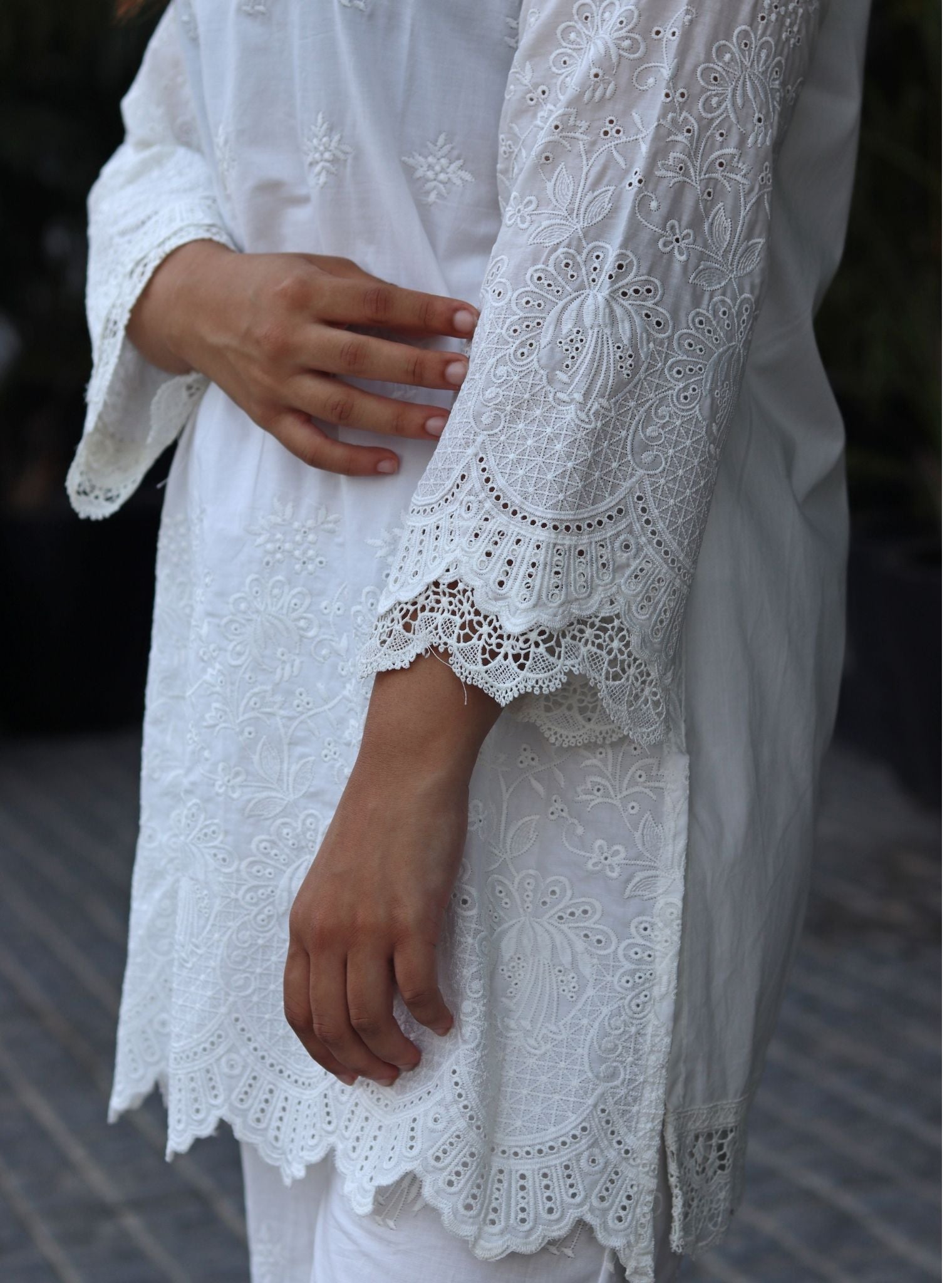 Darla Supima Cotton White Co-ord Set