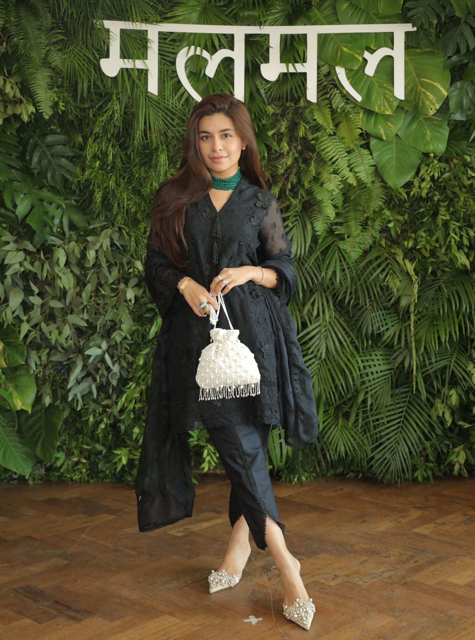 Uma Organza Black Kurta Set