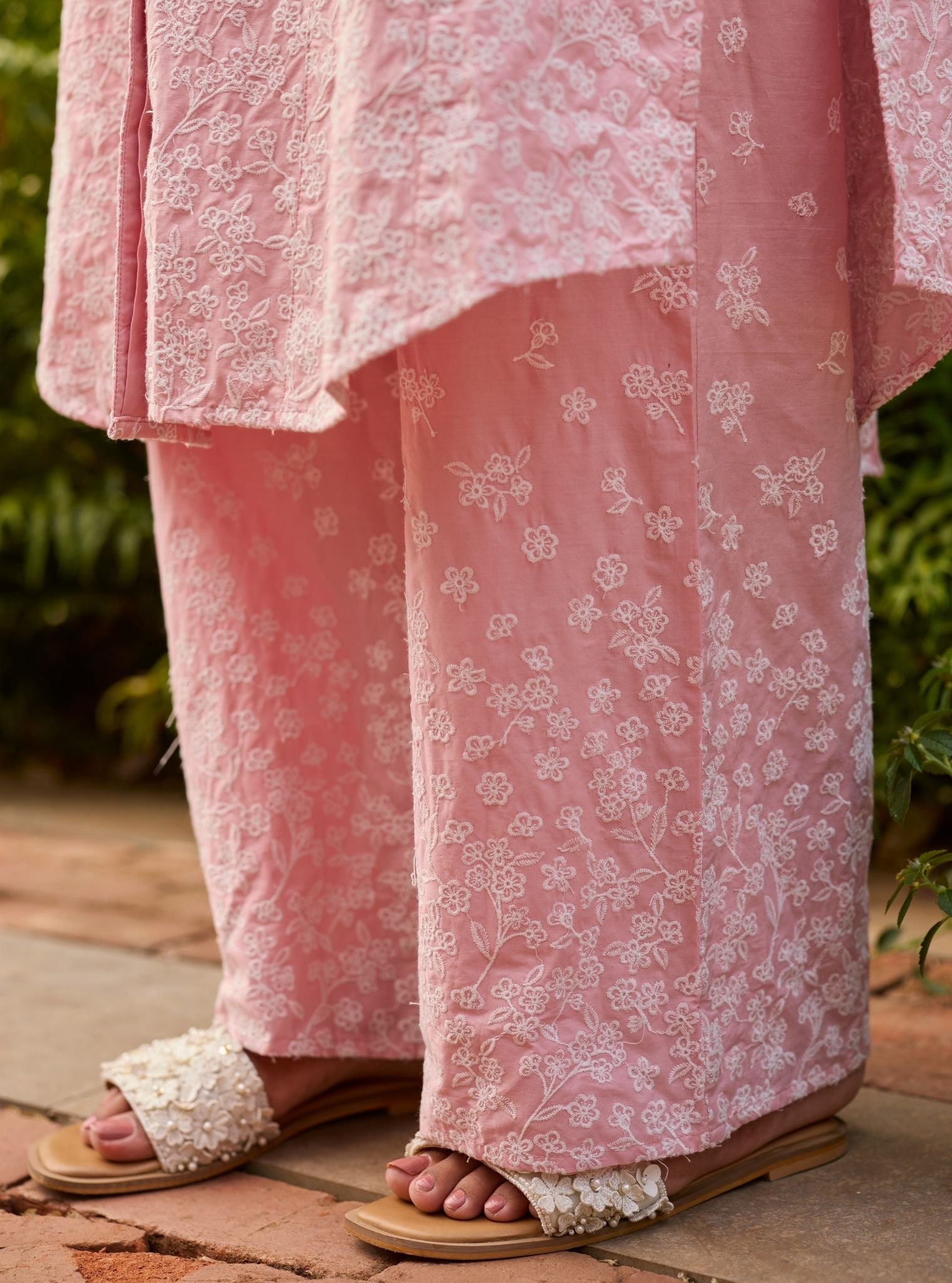Sahana Supima Cotton Pink Long Shirt Set