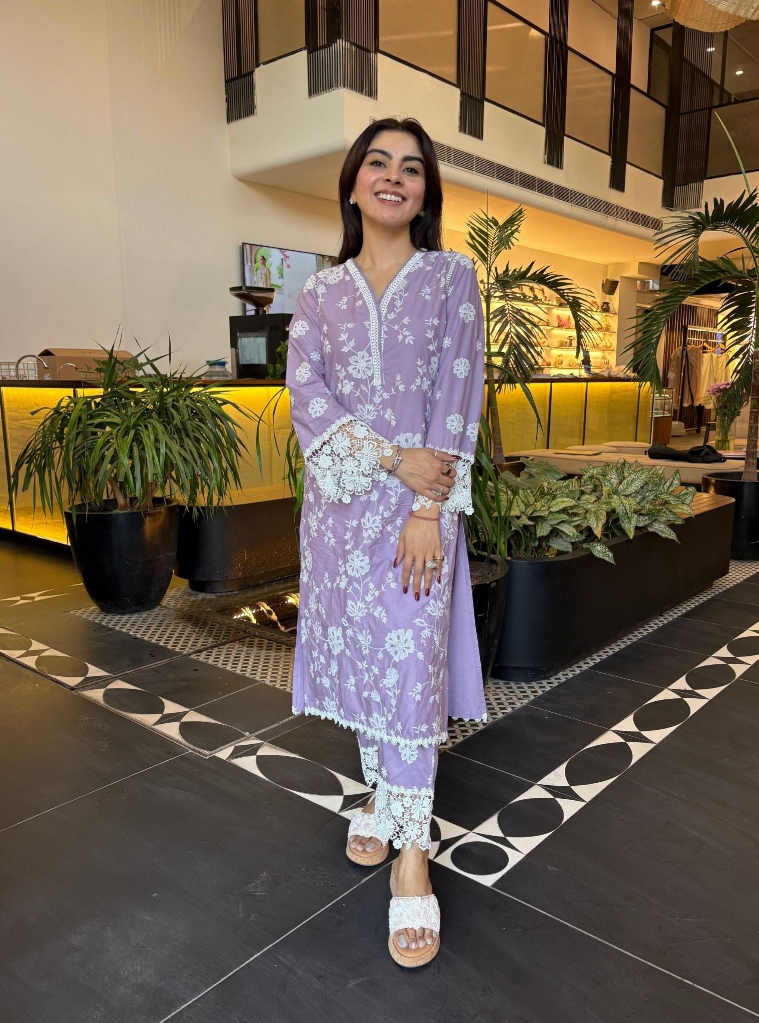 Roli Supima Cotton Lavender Kurta Set