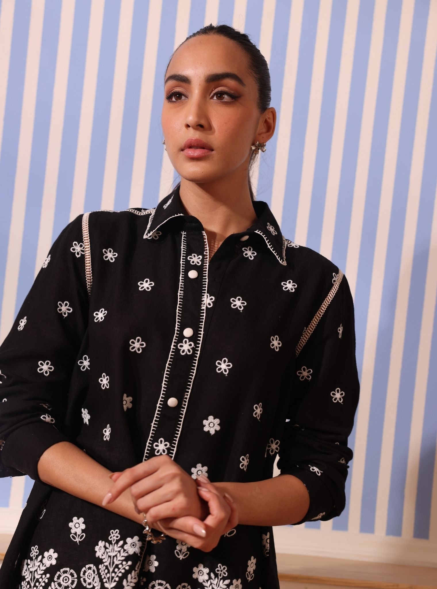 Mulmul Linen Clement Black Shirt