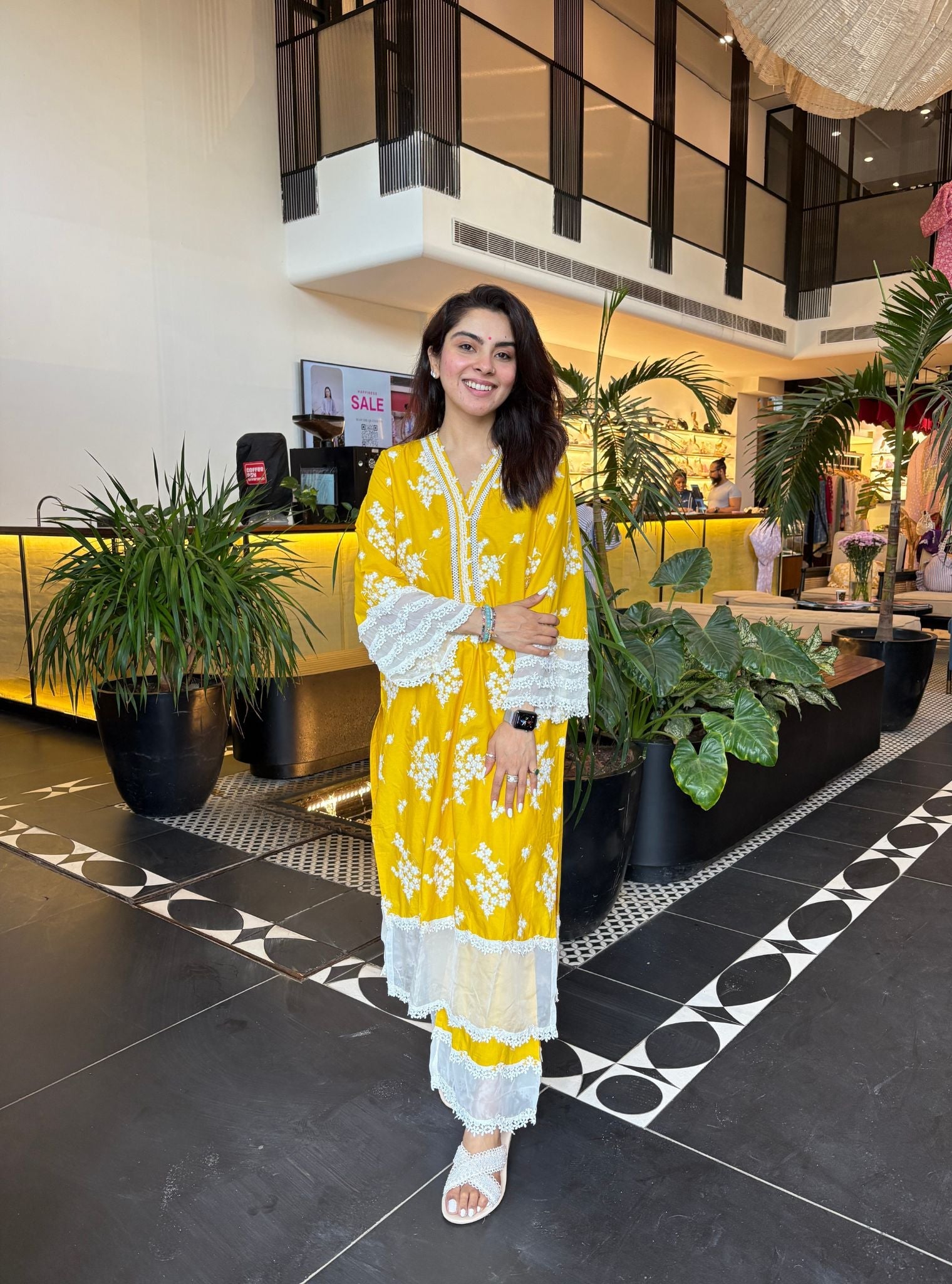 Lola Supima Cotton Yellow Kurta with Yellow Palazzo Set