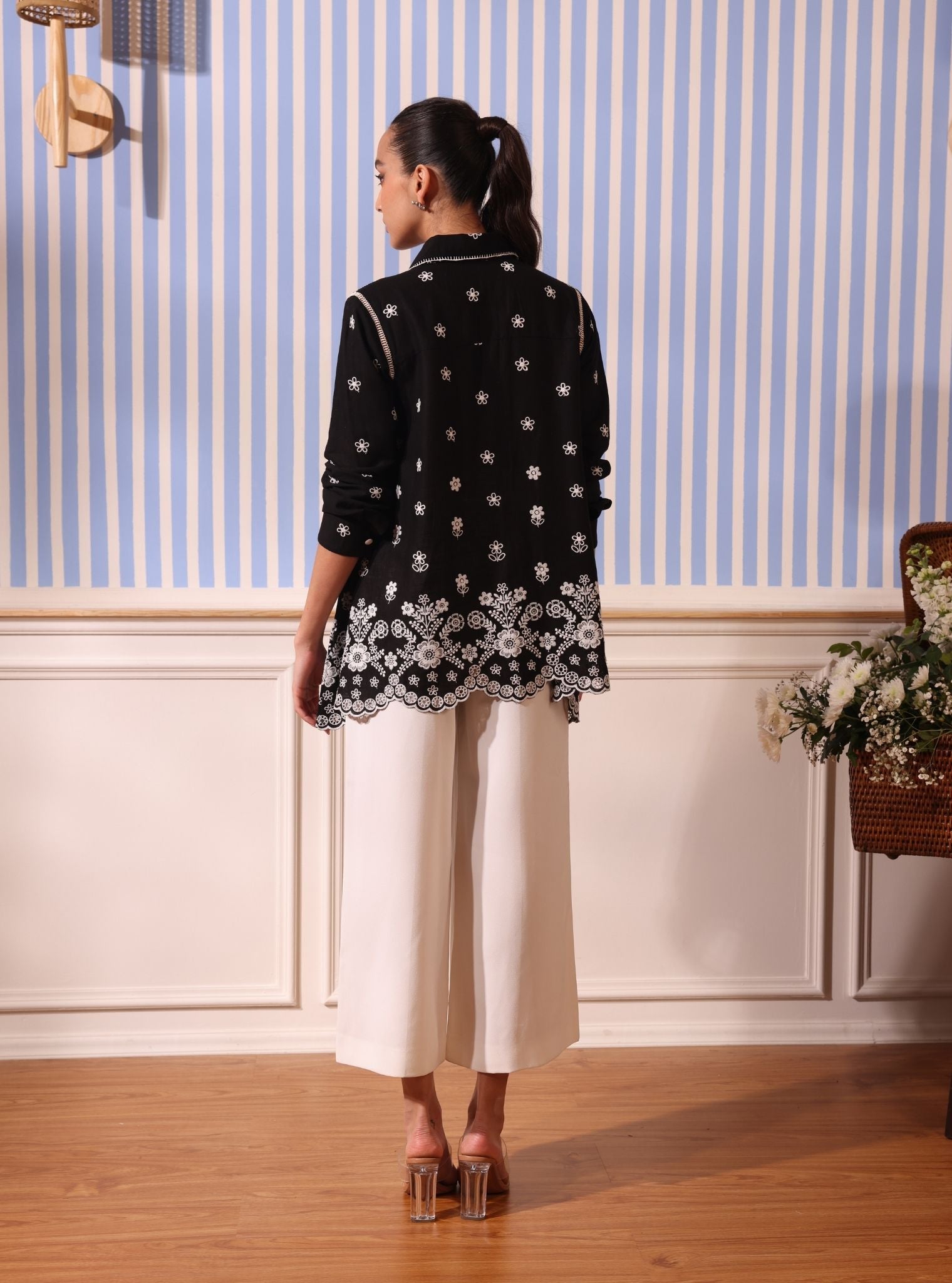 Mulmul Linen Clement Black Shirt