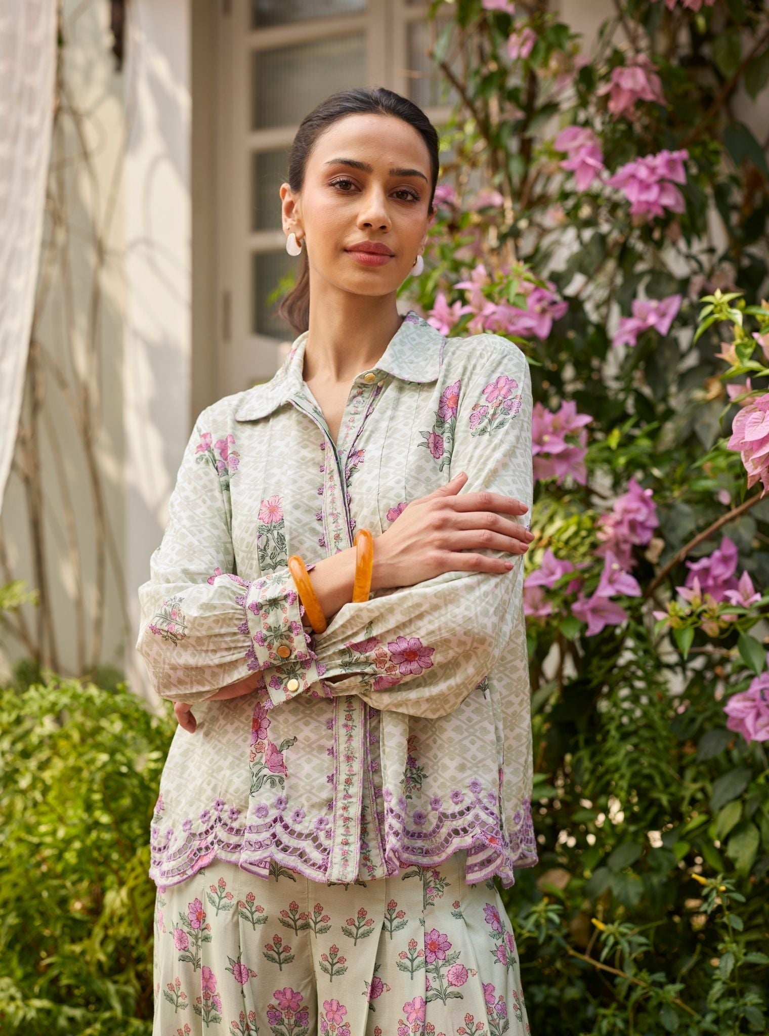 Evaya Lawn Off White Co-ord Set
