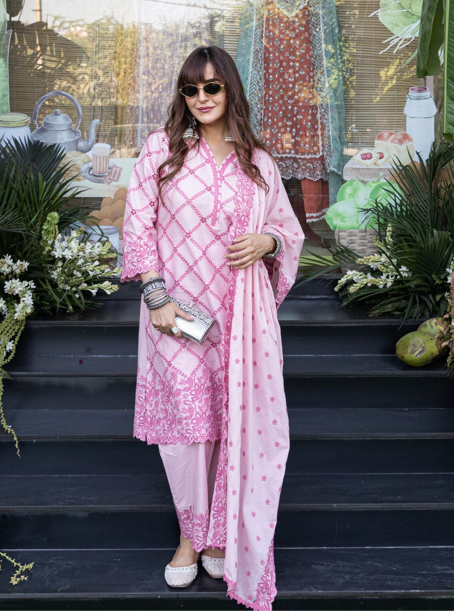 Eesvari Supima Cotton Light Pink Kurta Set