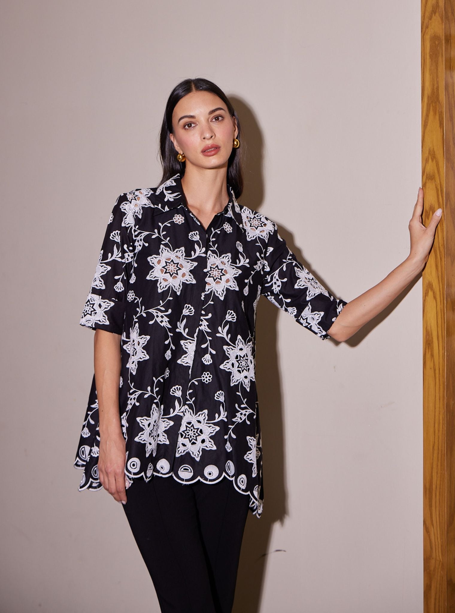 Eve Iconic Supima Cotton Black Shirt