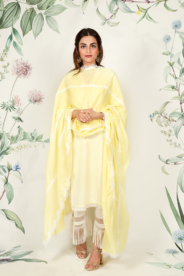Poppy Kurta Yellow and Poppy Pyajama