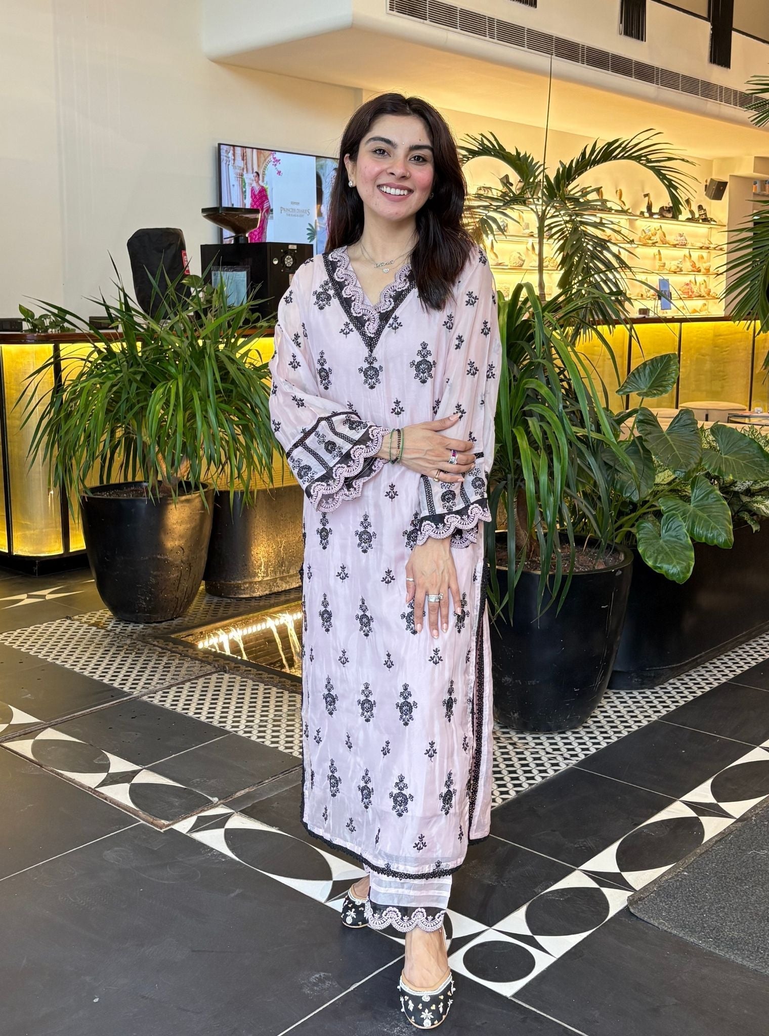 Nain Organza Dusty Pink Kurta Set