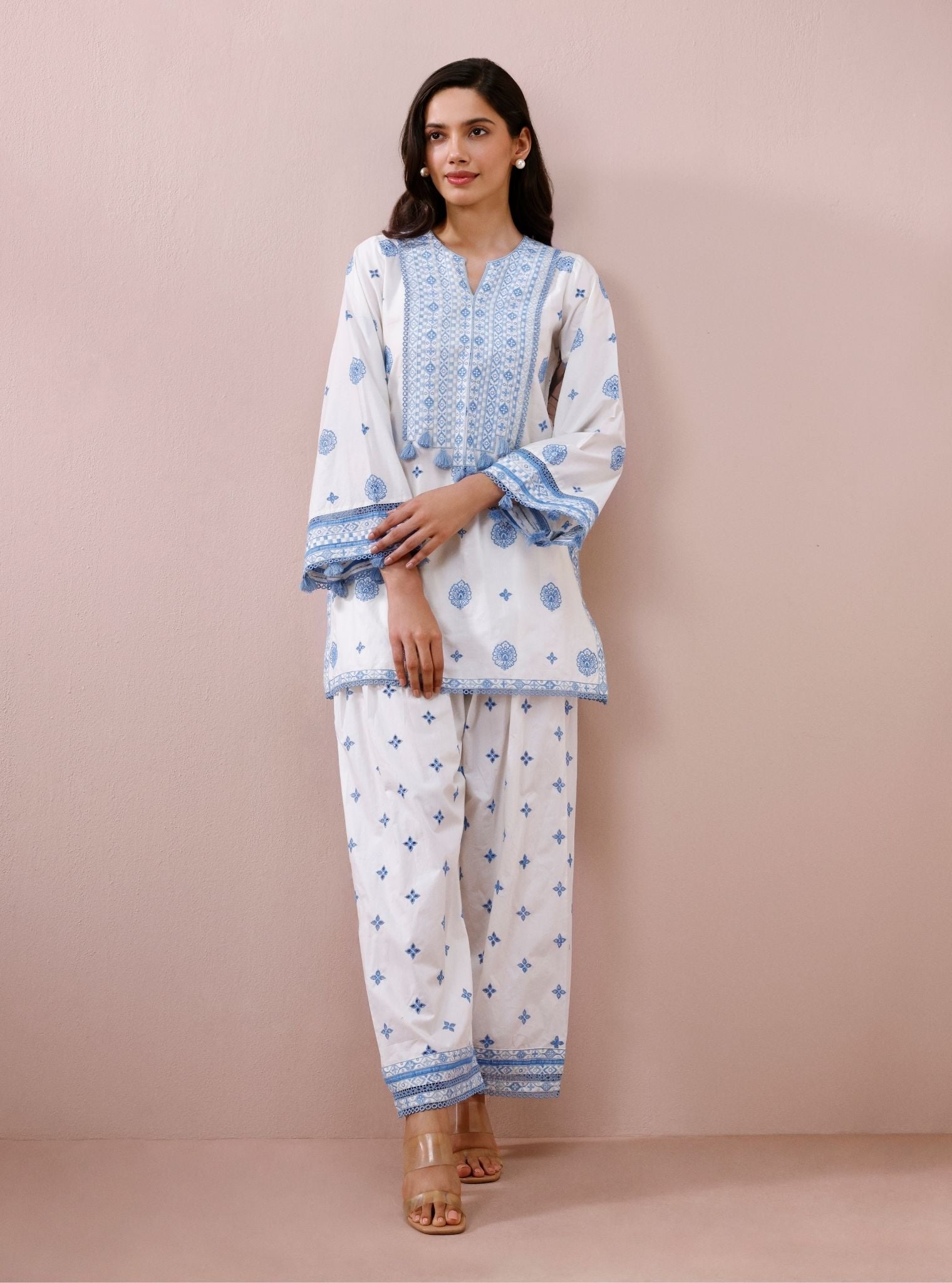 Amora Supima Cotton Off-White Co-ord Set