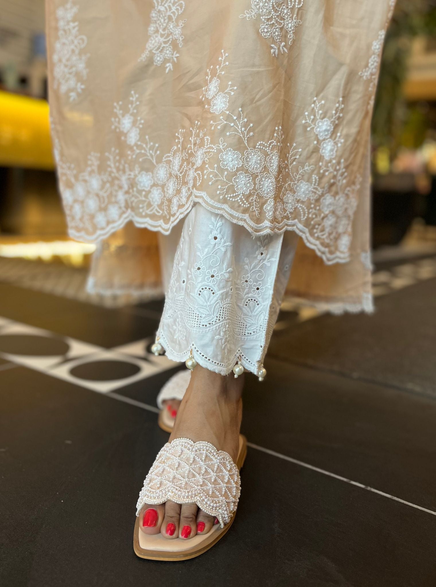 Perla Supima Cotton Beige Kurta With Revora Pant