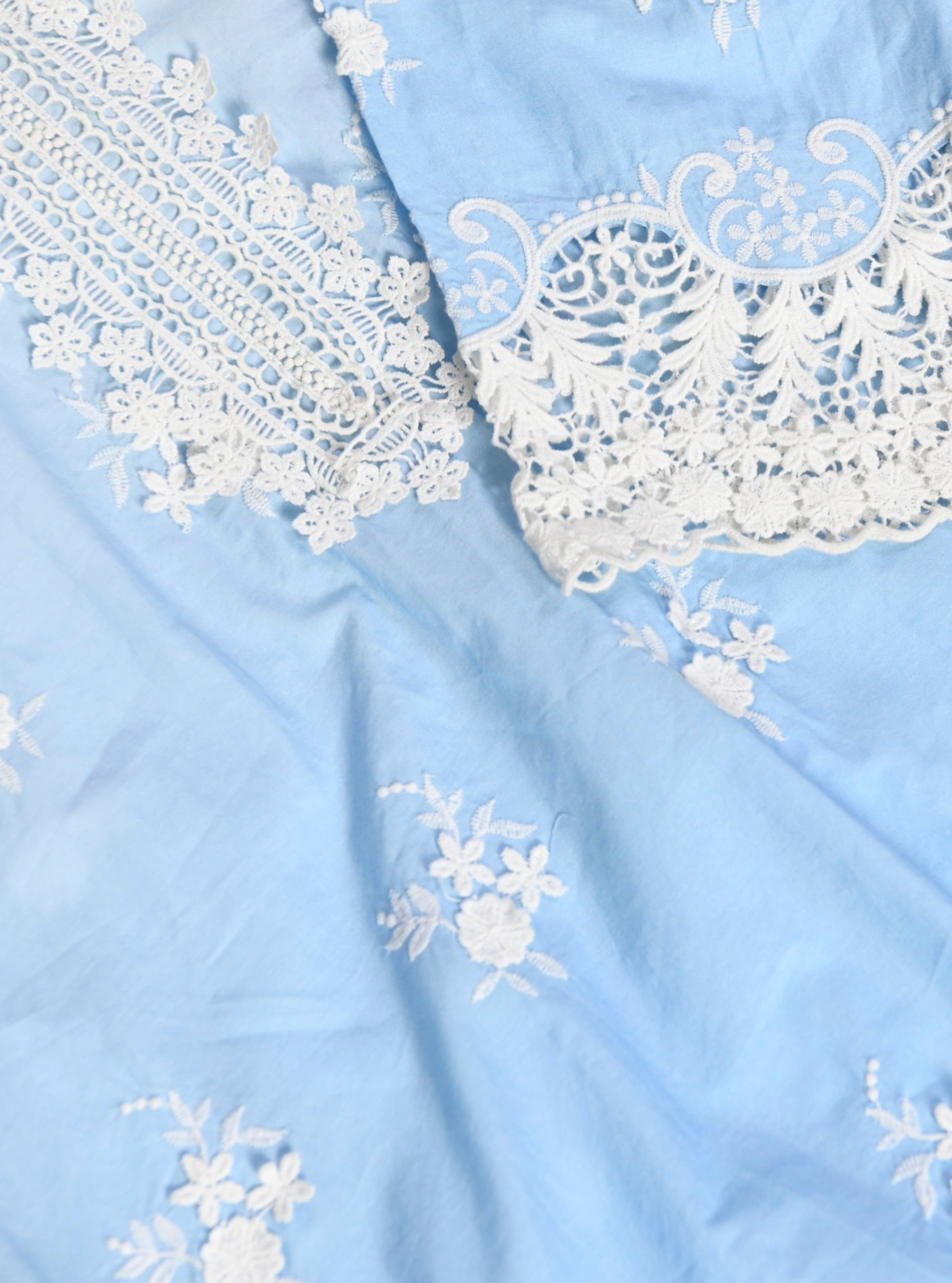 Mulmul Cotton Chapoli Blue Kurta With Mulmul Cotton Chapoli Blue Pant