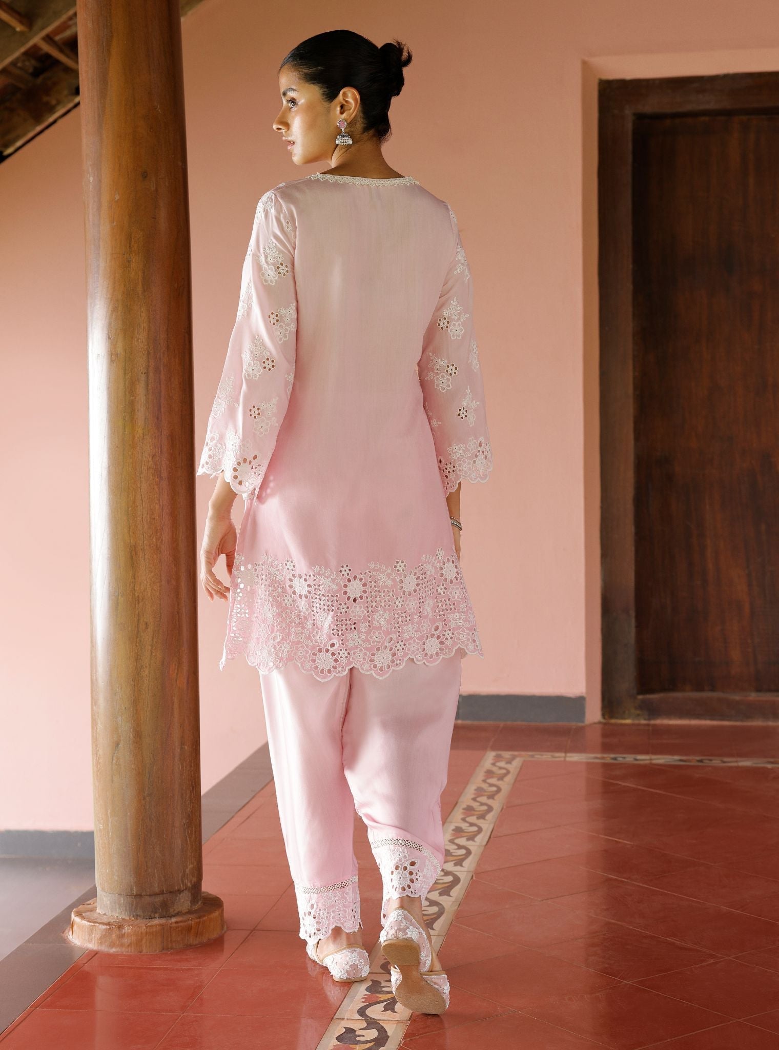 Jaithra Ombre Lawn Pink Kurta Set