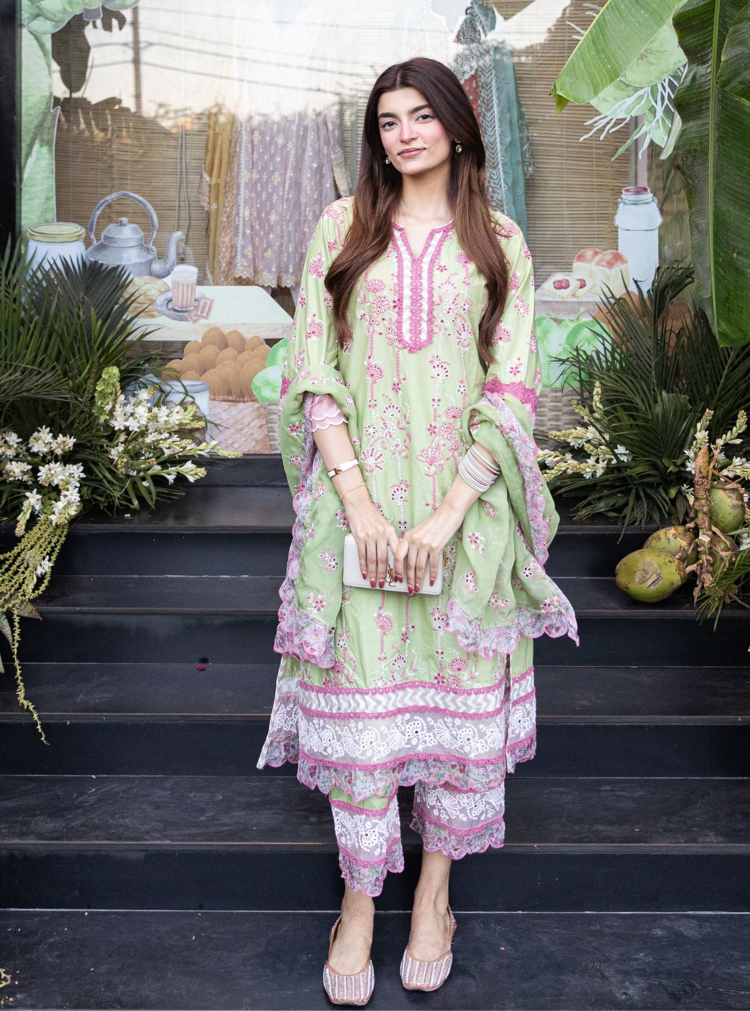 Nair Supima Cotton Light Green Kurta Set