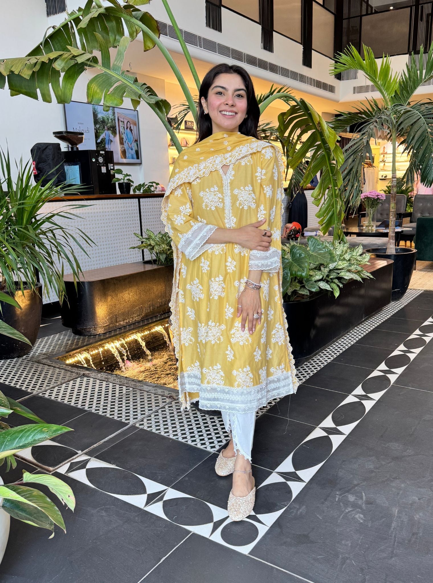 Sira Supima Cotton Yellow Kurta With Aelira Dhoti Pant