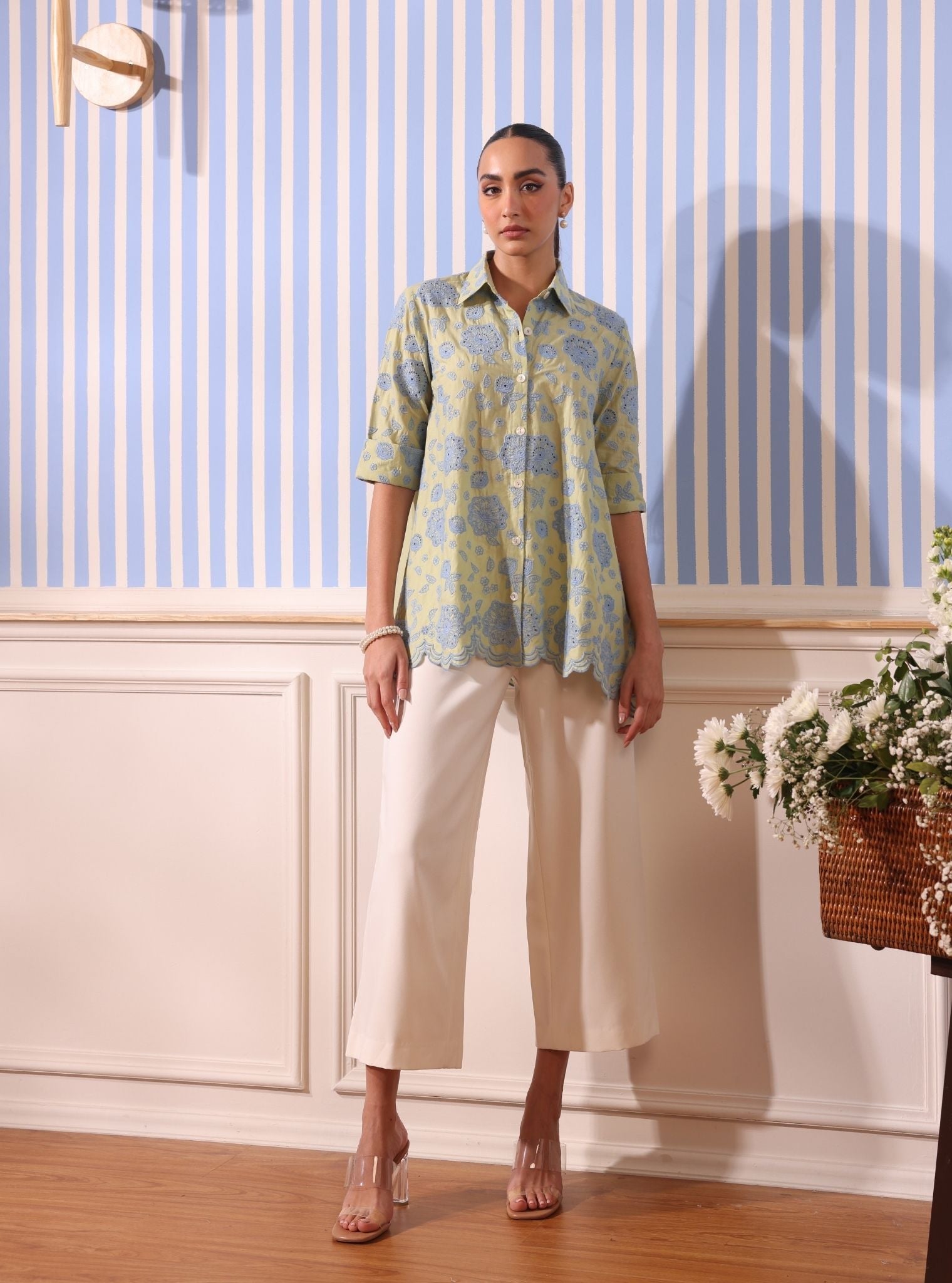 Mulmul Cotton Soren Green Shirt