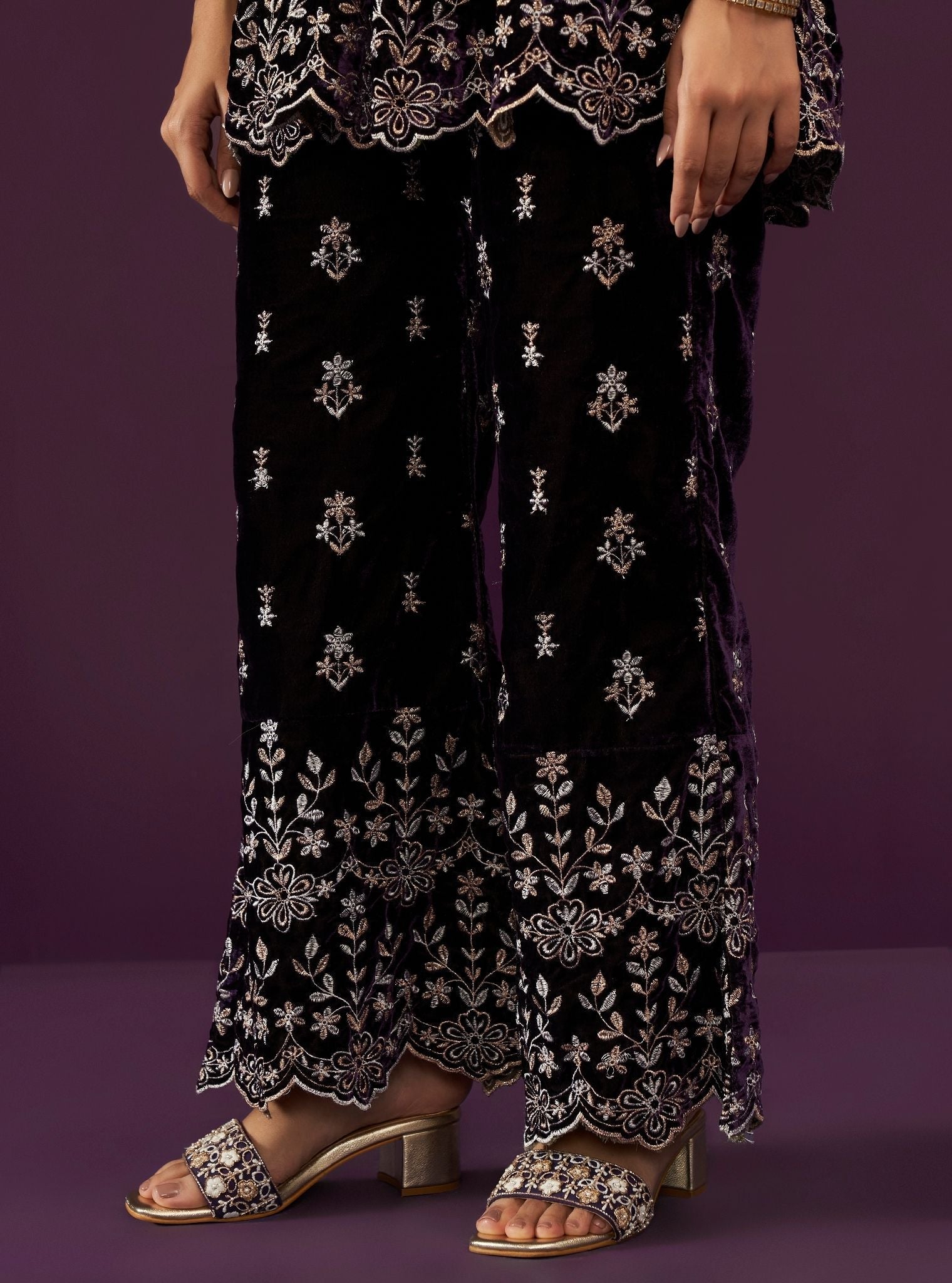 Kessie Velvet Purple Top Set