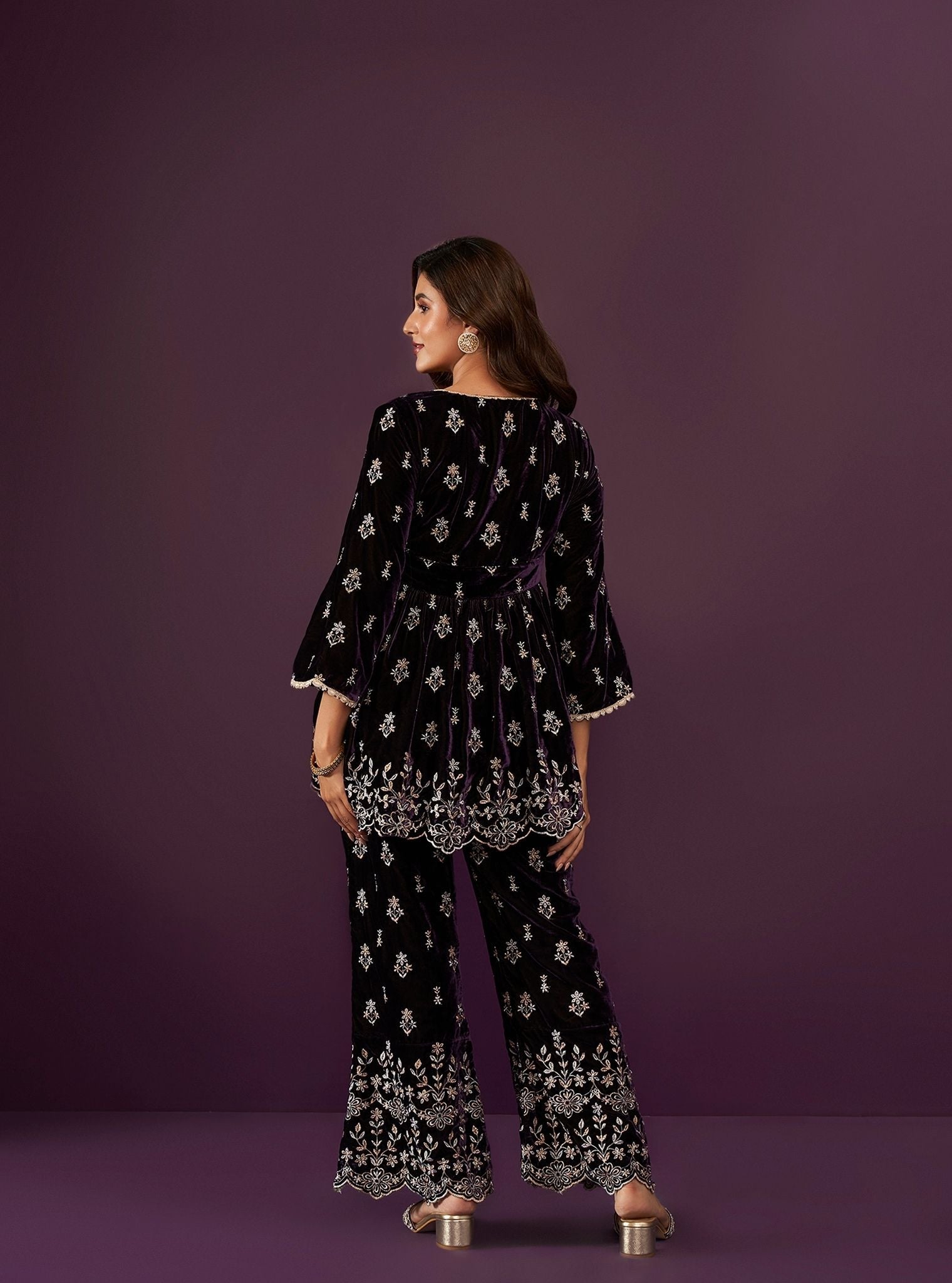 Kessie Velvet Purple Top Set