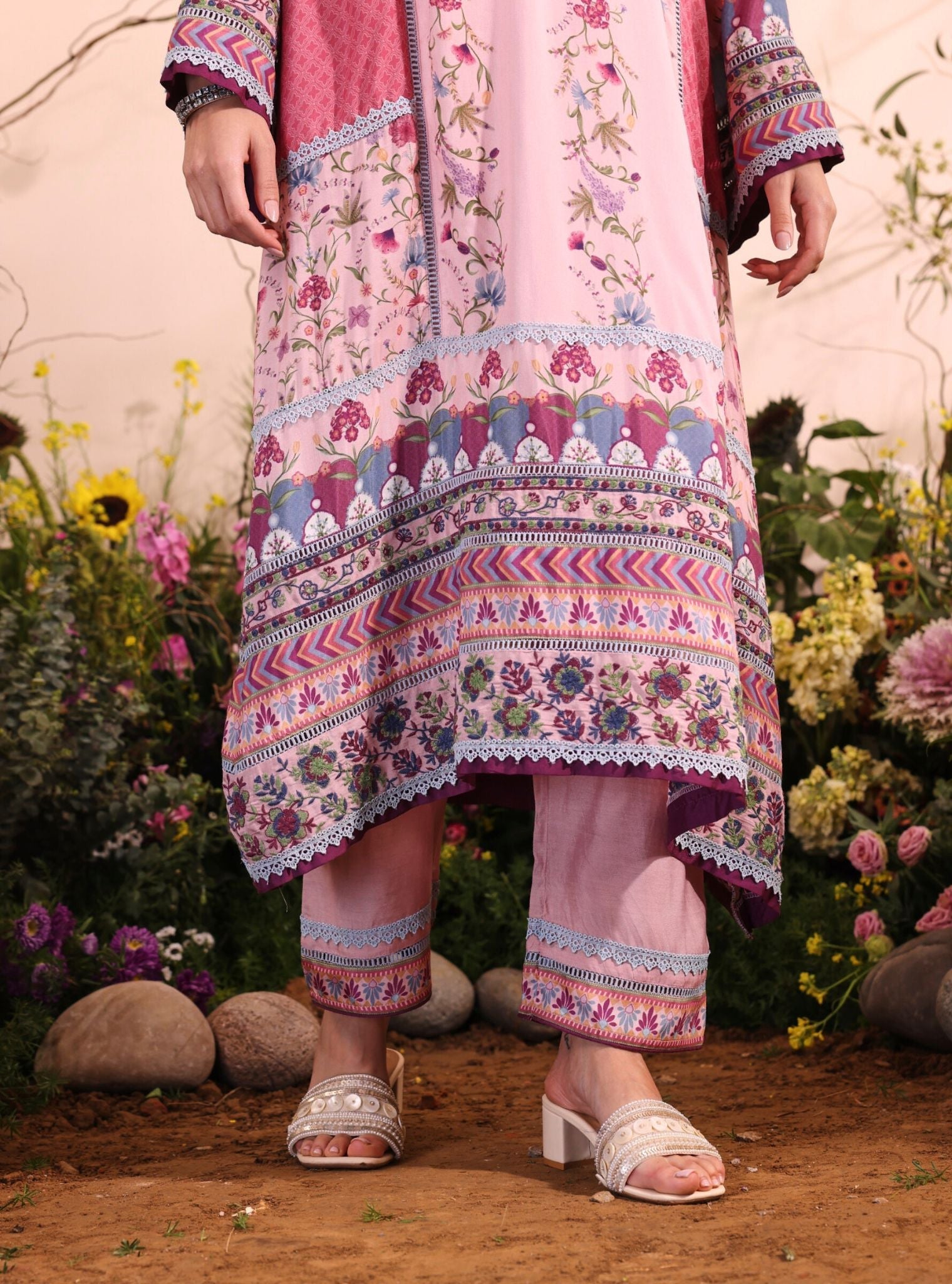 Yamini Printed Ombre Lawn Pink Kurta Set