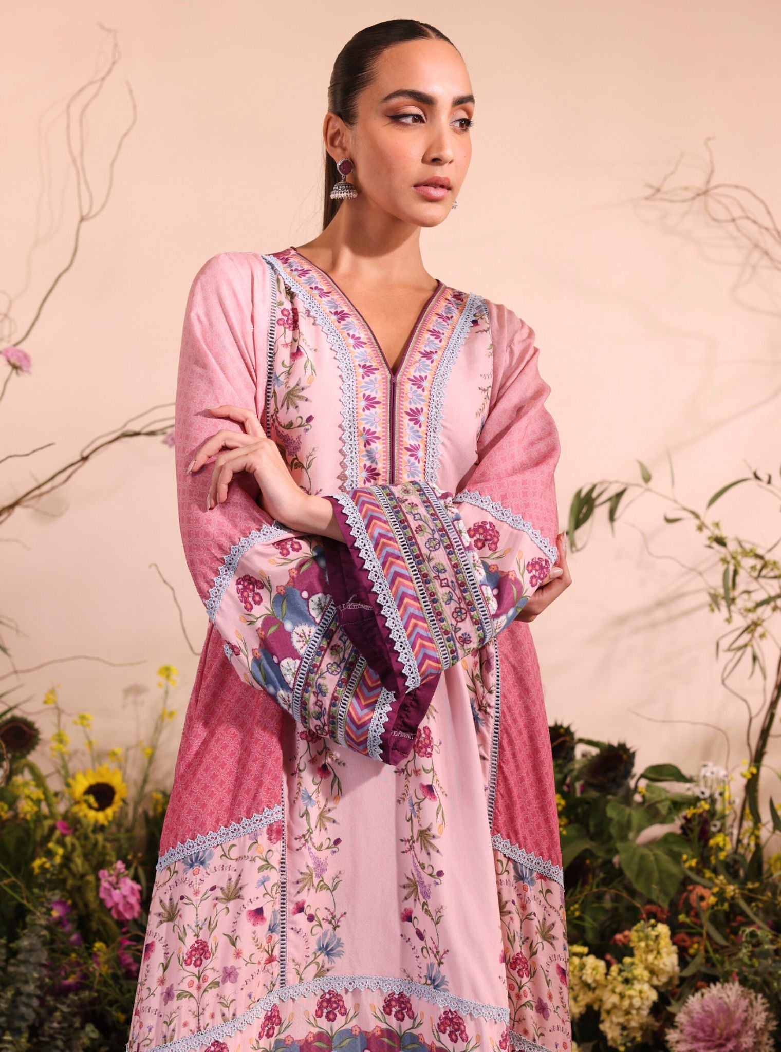 Yamini Printed Ombre Lawn Pink Kurta Set
