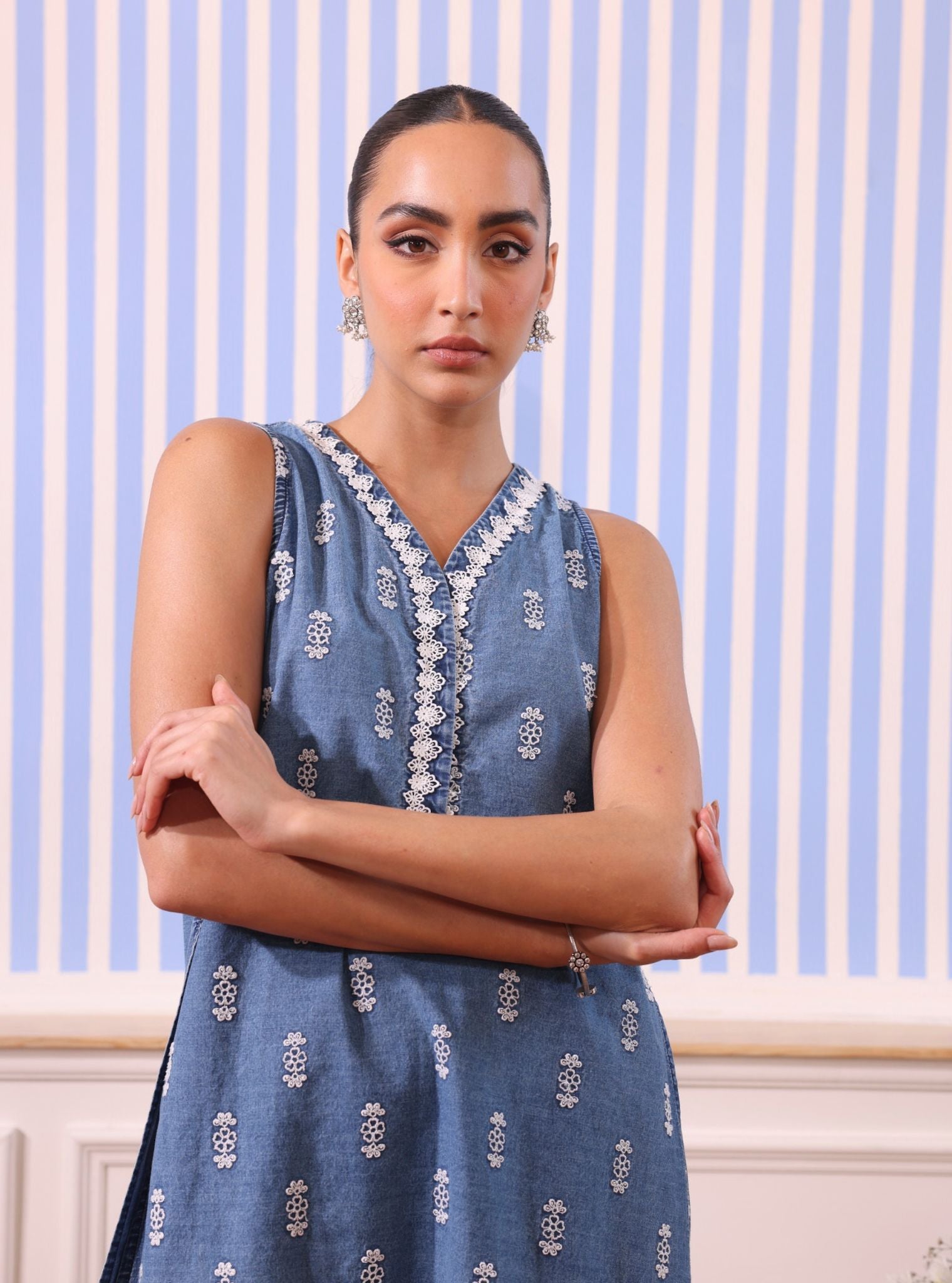 Dante Denim Blue Kurta Set