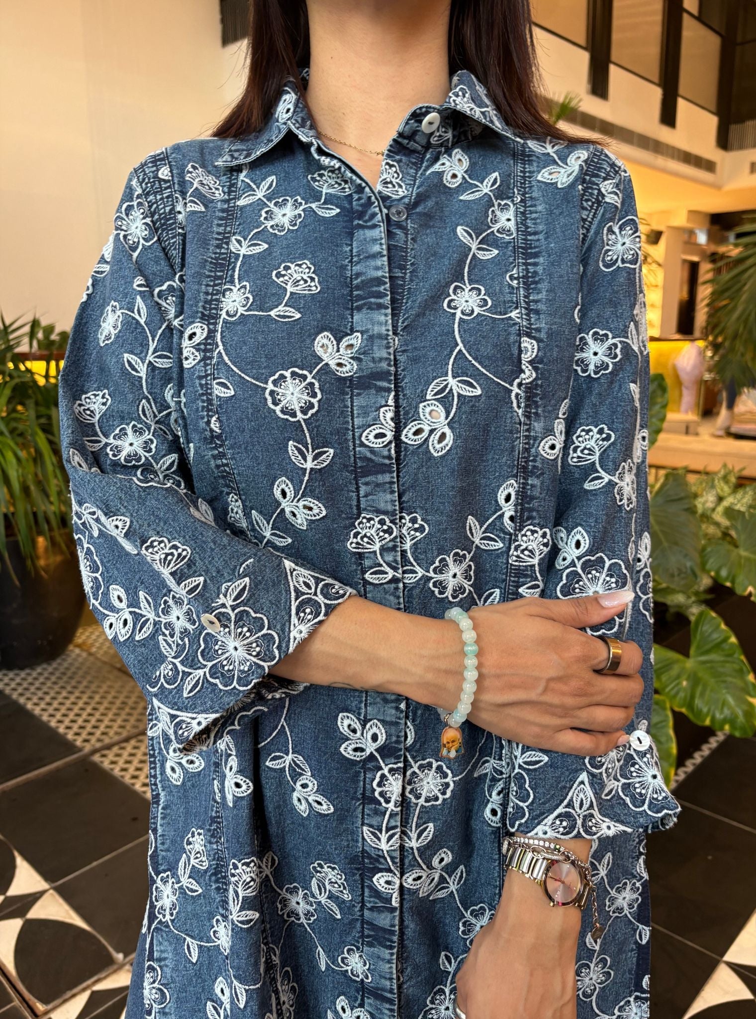 Ondra Denim Blue Kurta Set