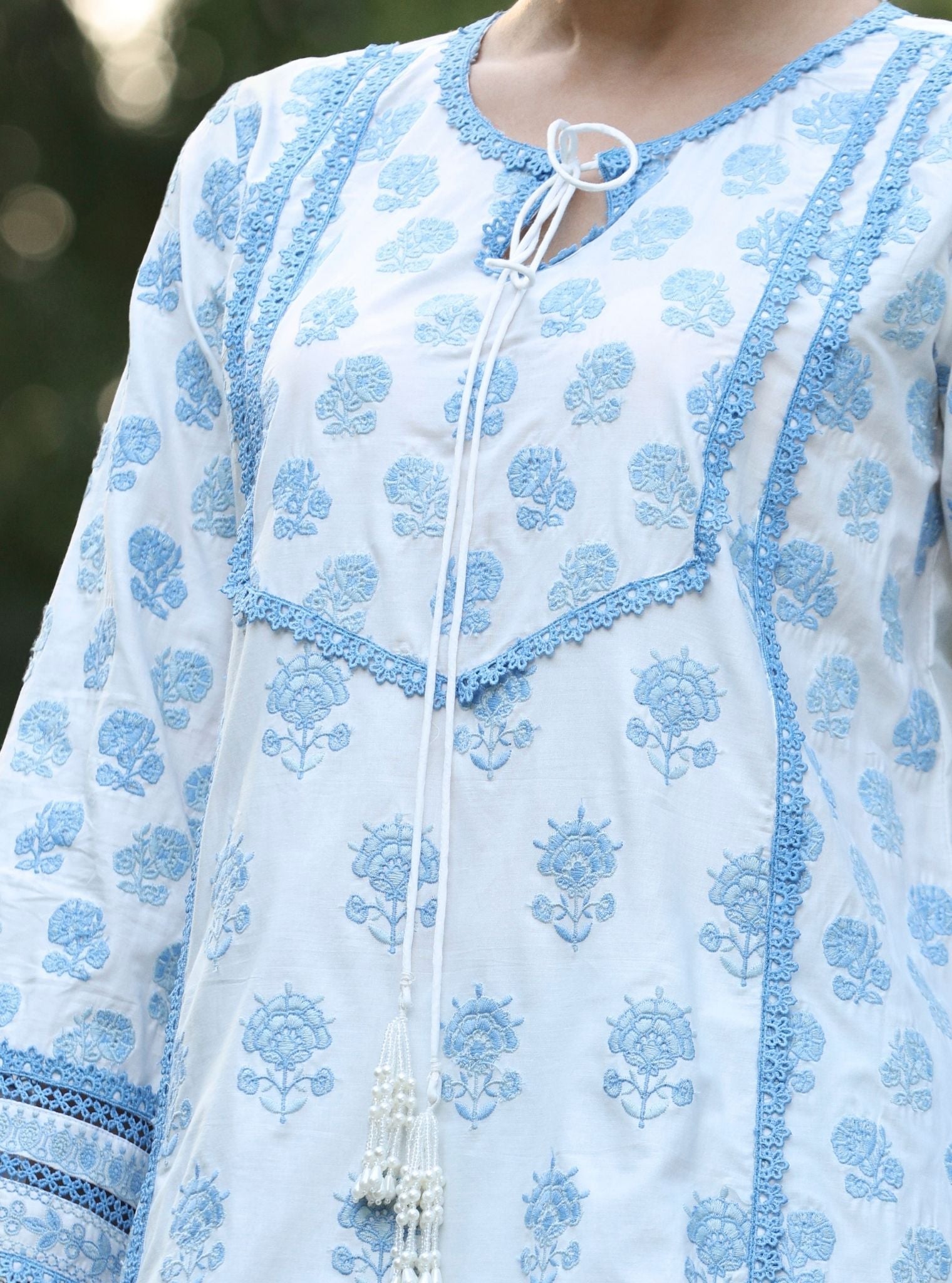 Alagi Supima Cotton White Kurta Set