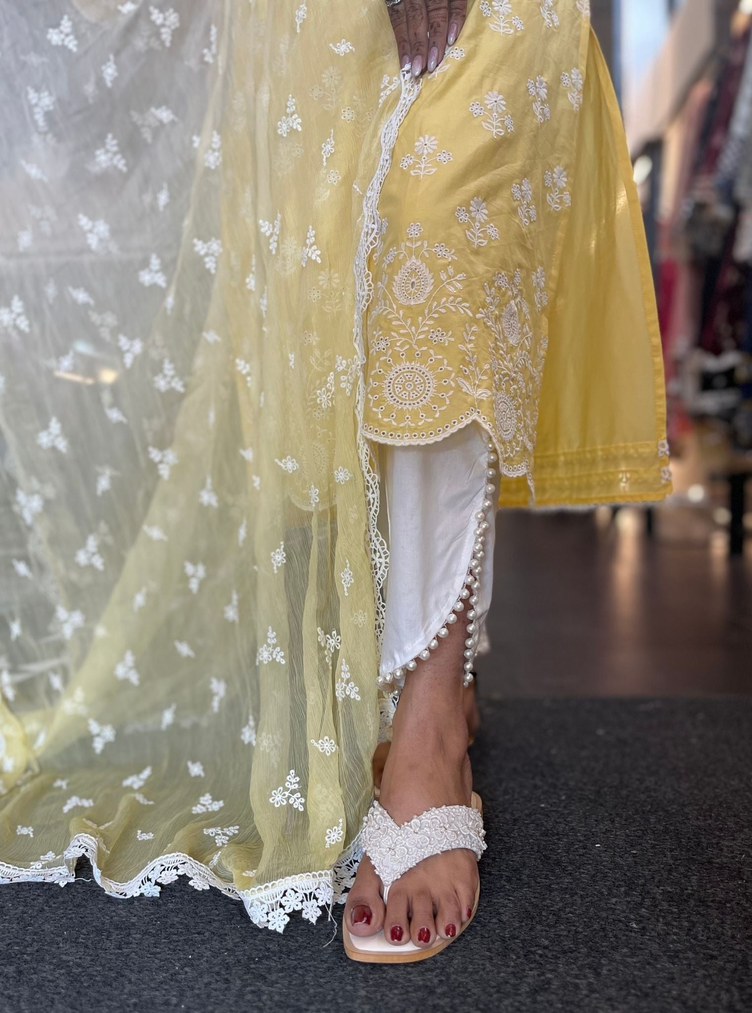 Arpora Supima Cotton Yellow Kurta With Kriya Pant