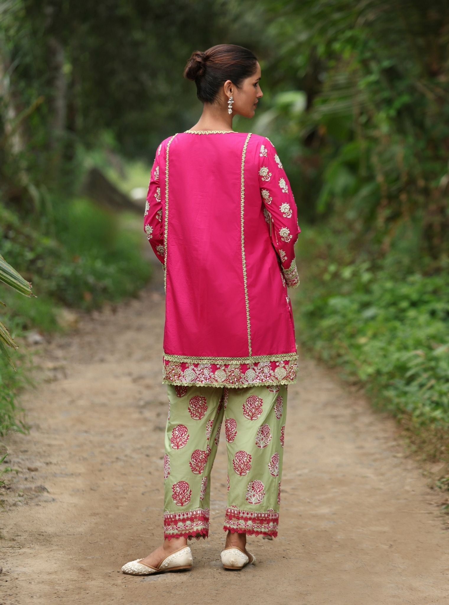 Alagi Supima Cotton Fuschia Kurta Set