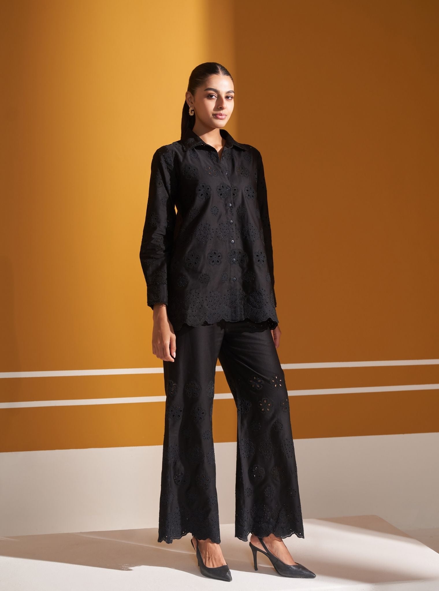 Henley Pima Satin Black Co-ord Set