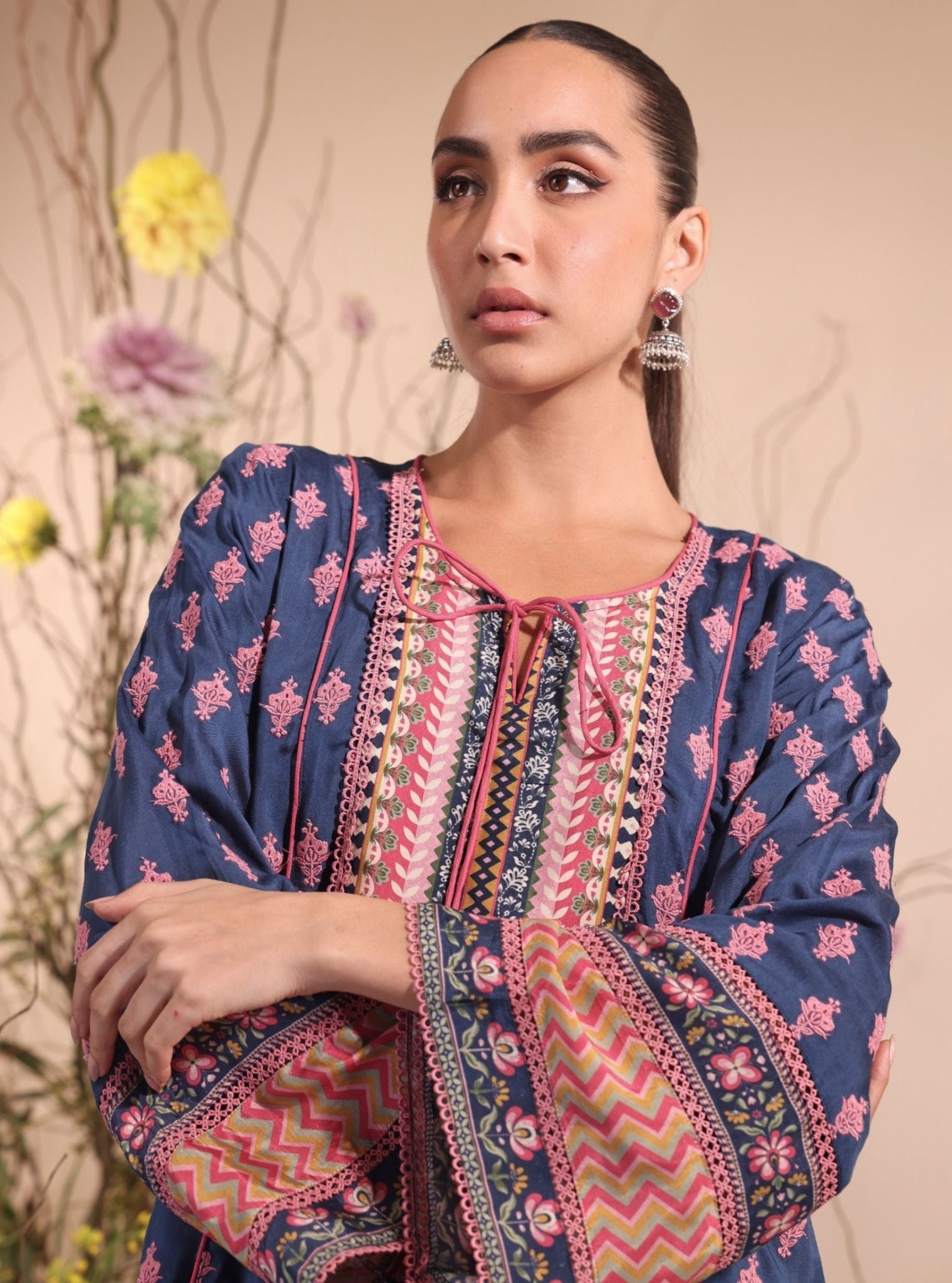 Anvita Lawn Navy Kurta Set