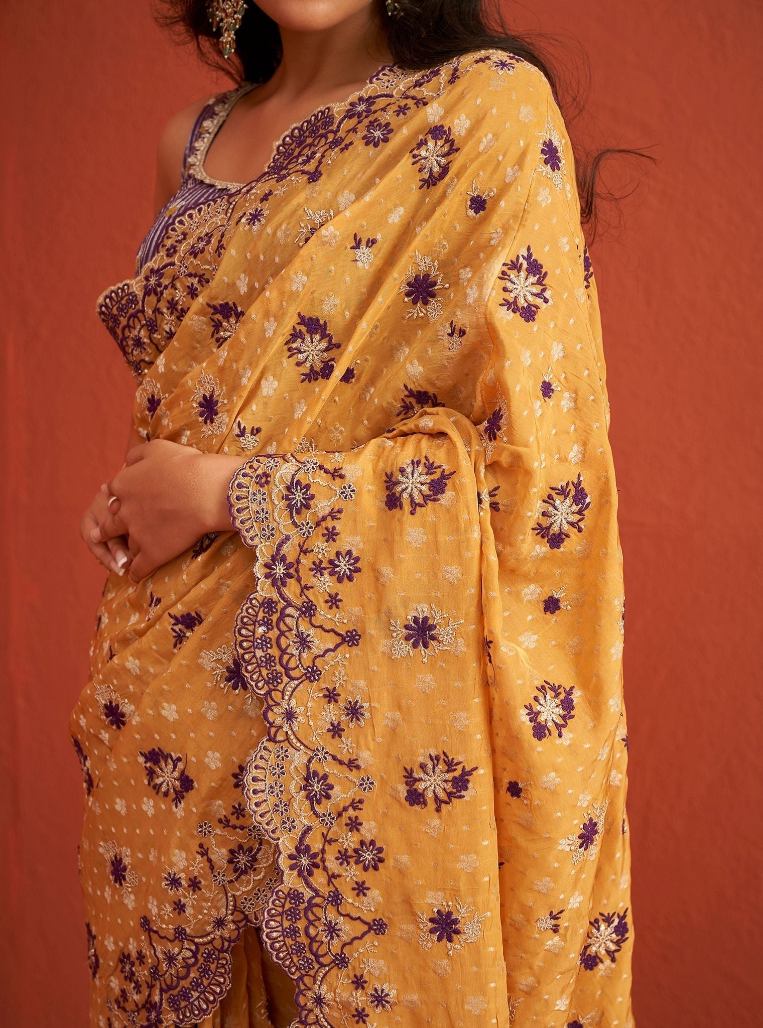 Haseena Banarsi Mustard Saree