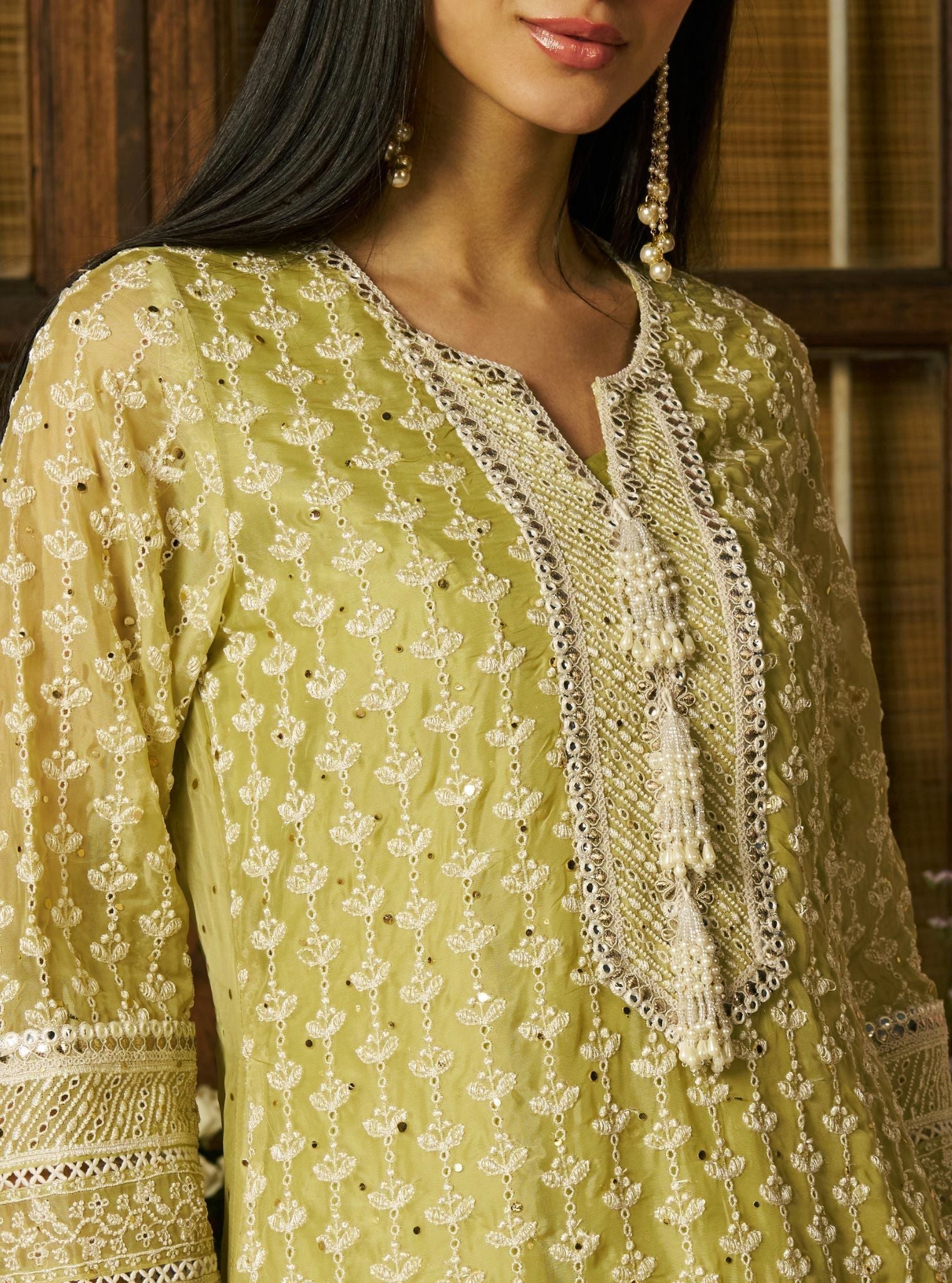 Kilol Organza Lime Kurta Set