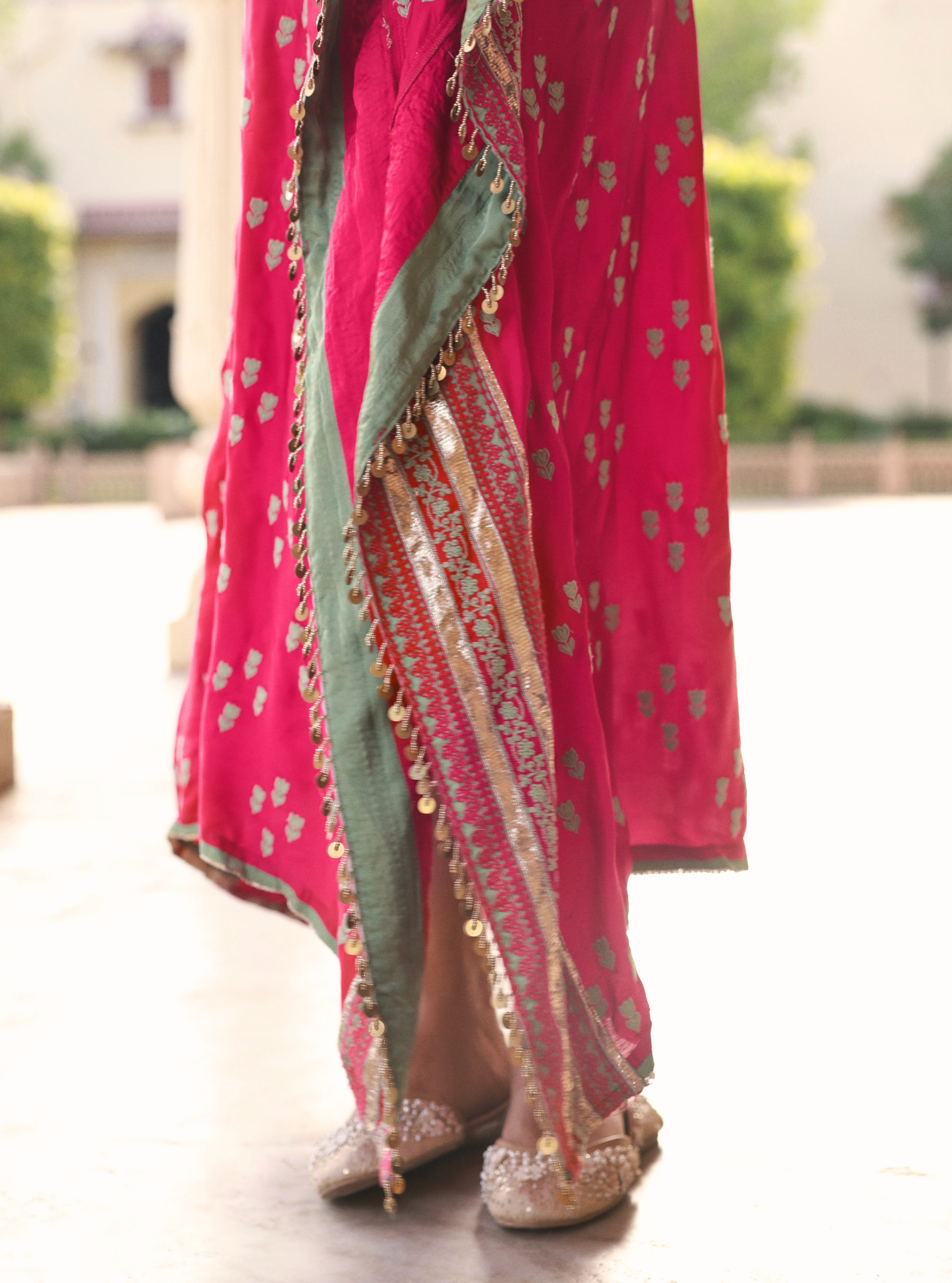 Nishaya Bemberg Satin Fuschia Kaftan