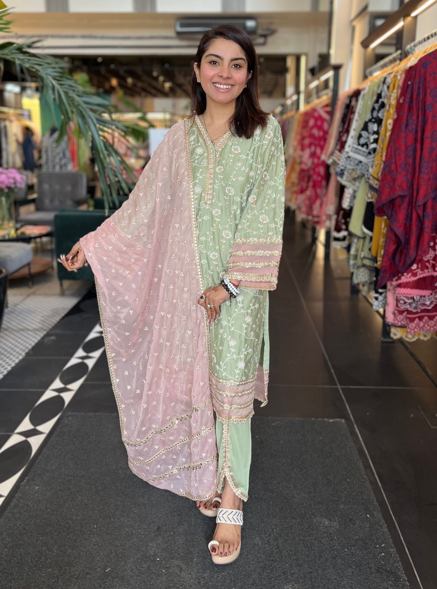 Drita Pima Green Kurta Set