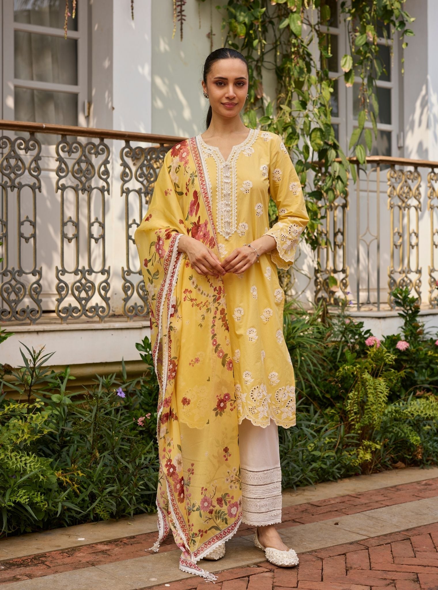 Avo Supima Cotton Yellow Kurta Set