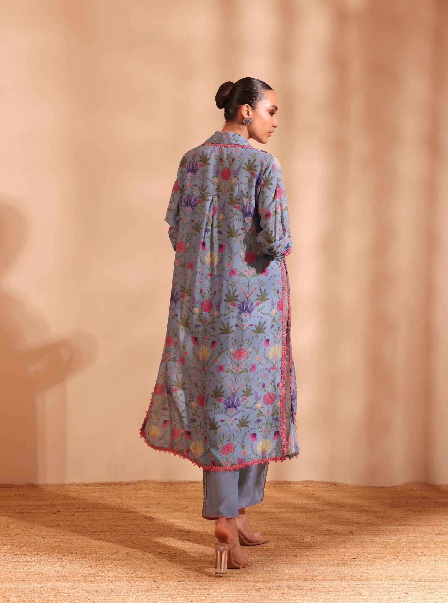 Sene Lawn Printed Denim Kurta Set