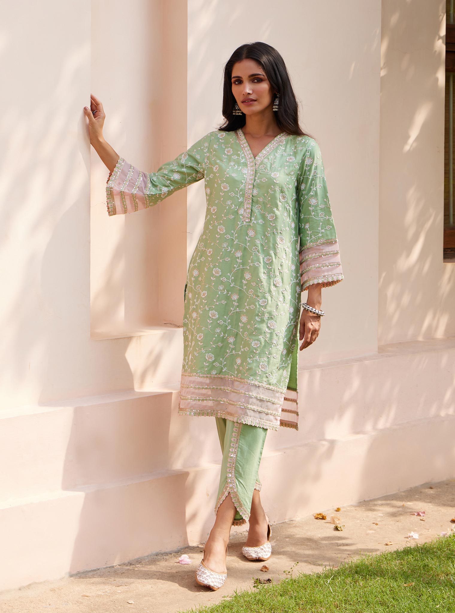 Drita Pima Green Kurta Set