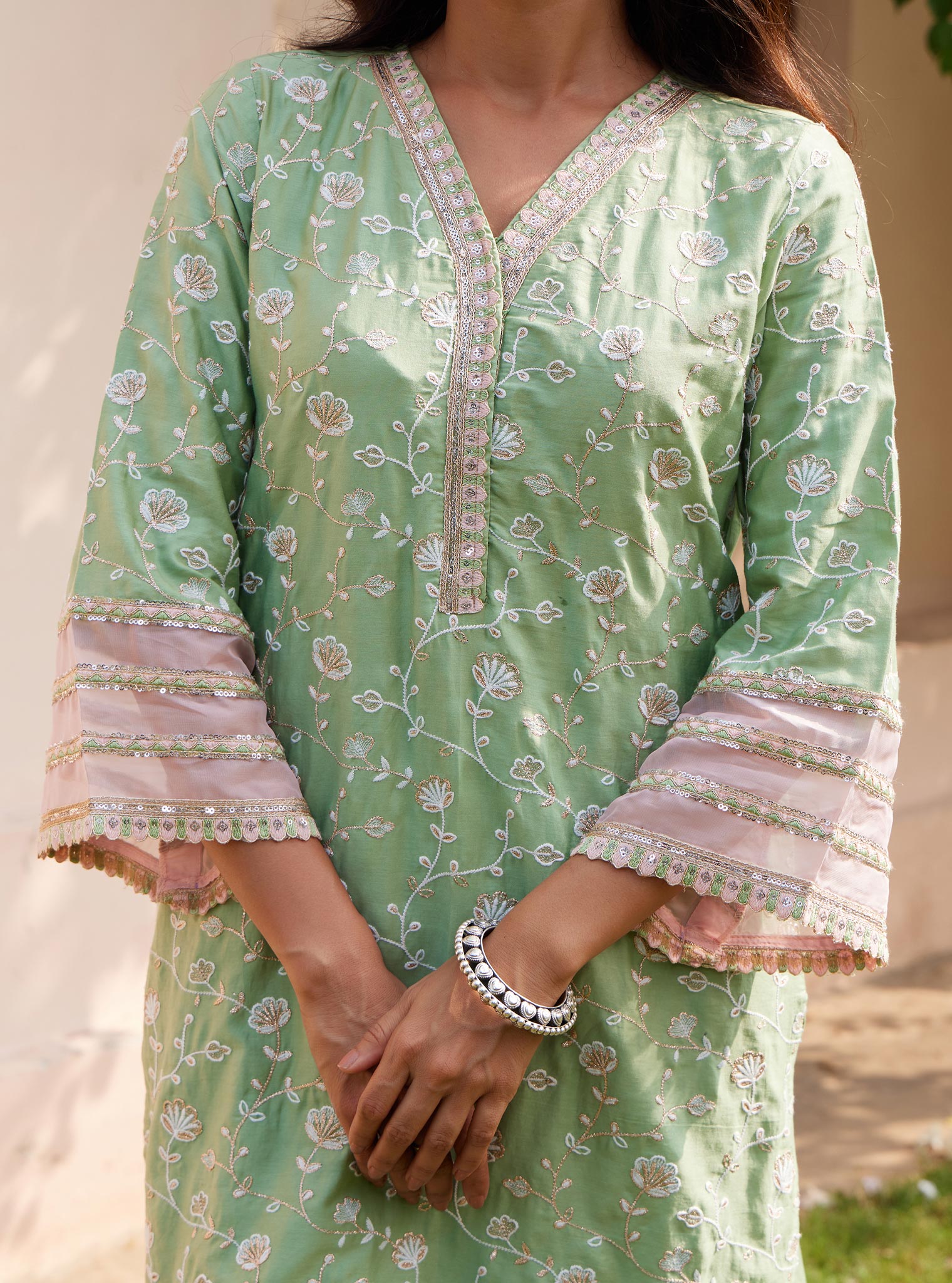 Drita Pima Green Kurta Set