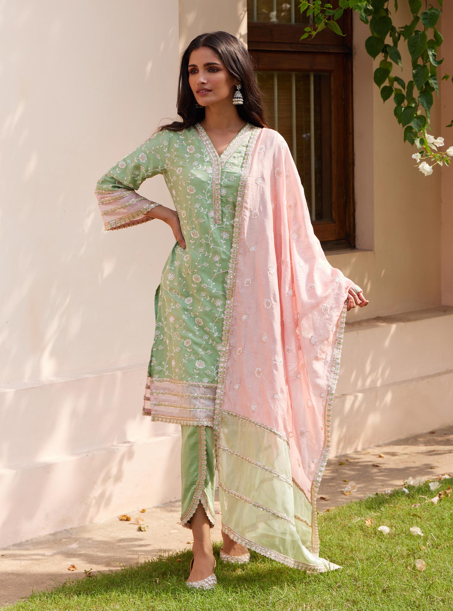 Drita Pima Green Kurta Set