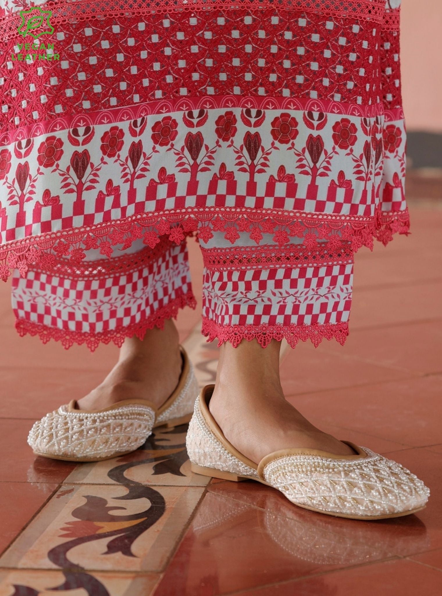 Mulmul Laila Pink Vegan Jutti