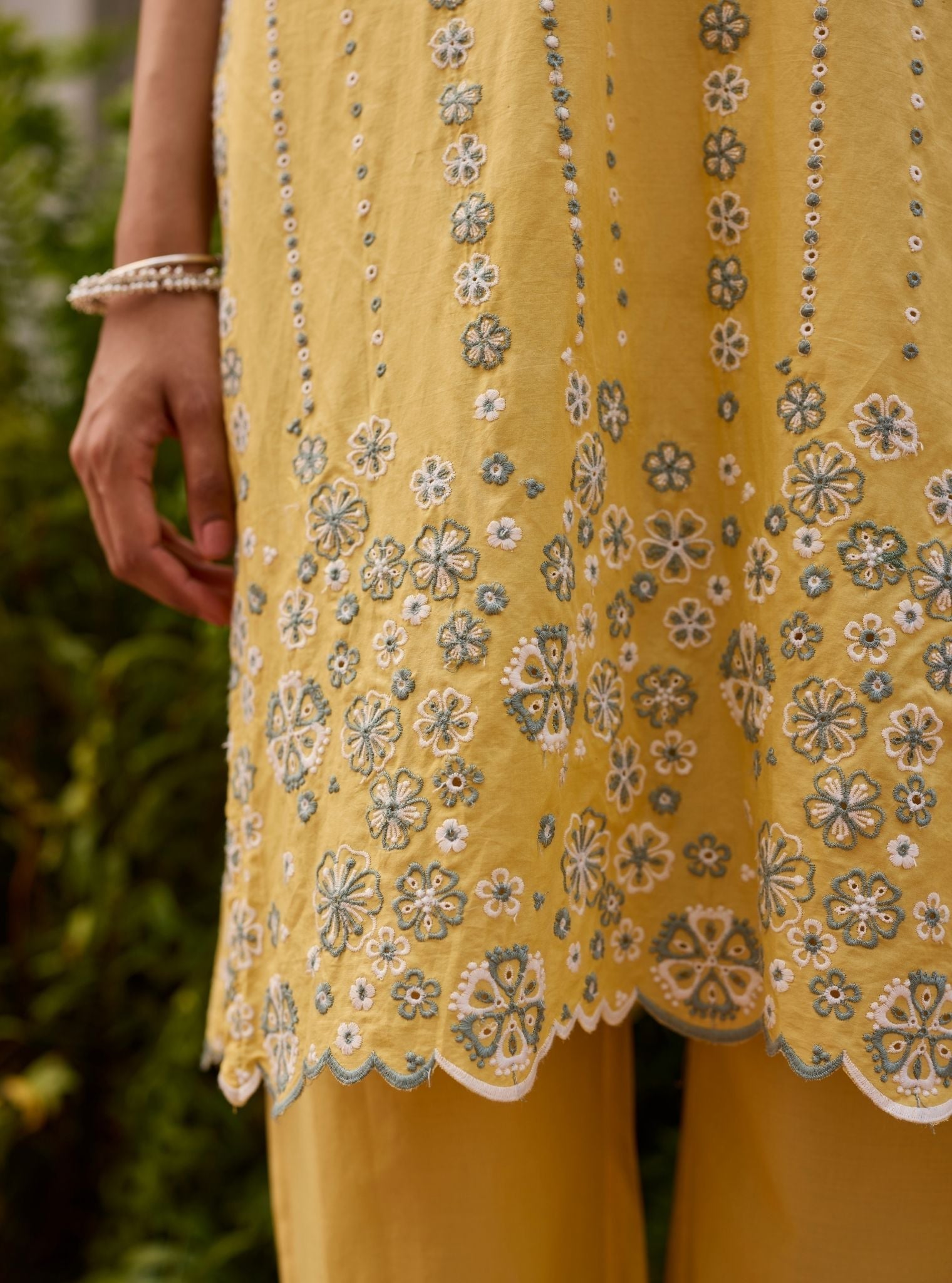 Elra Supima Cotton Yellow Kurta Set