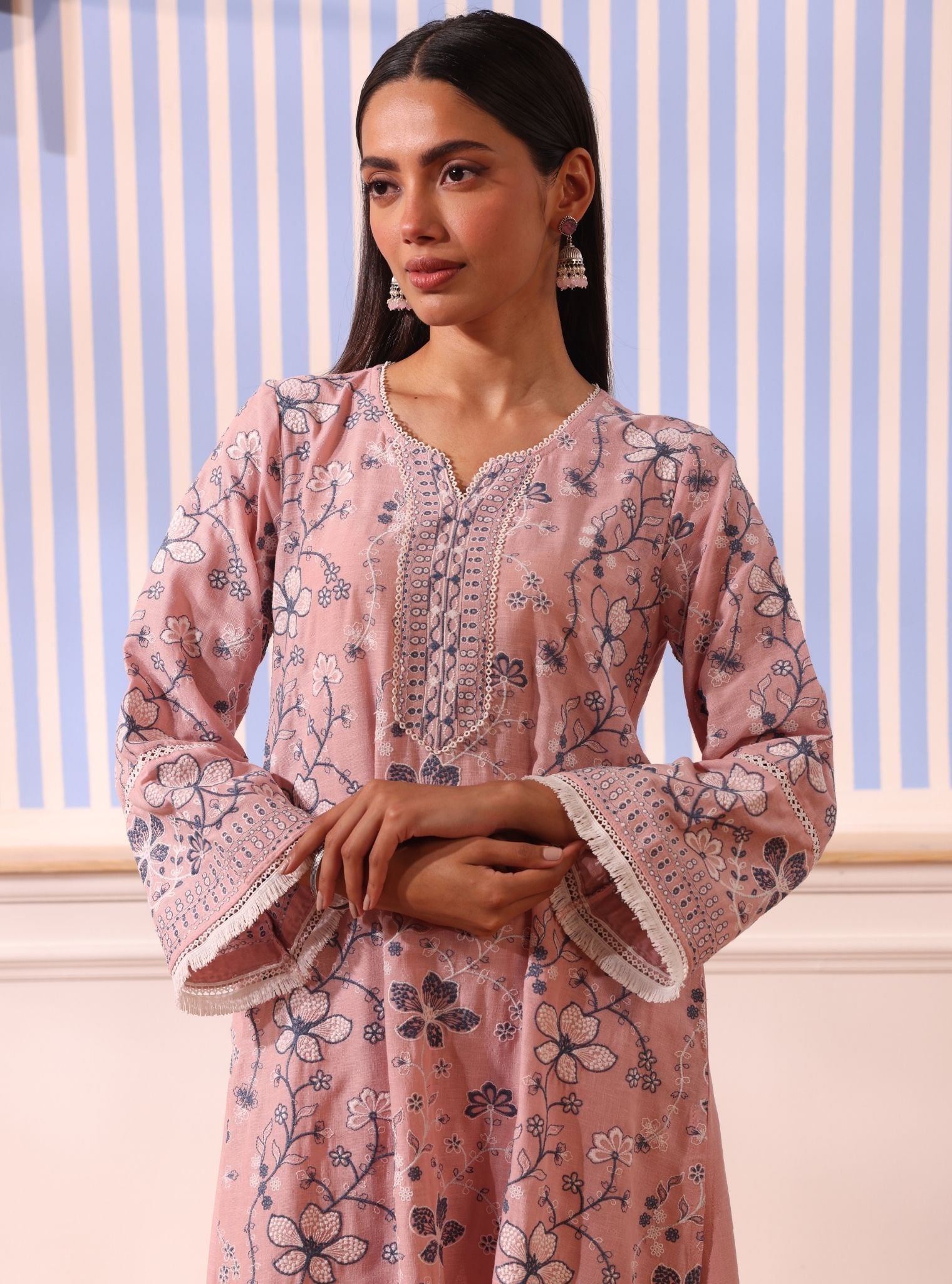 Vania Linen Pink Kurta Set