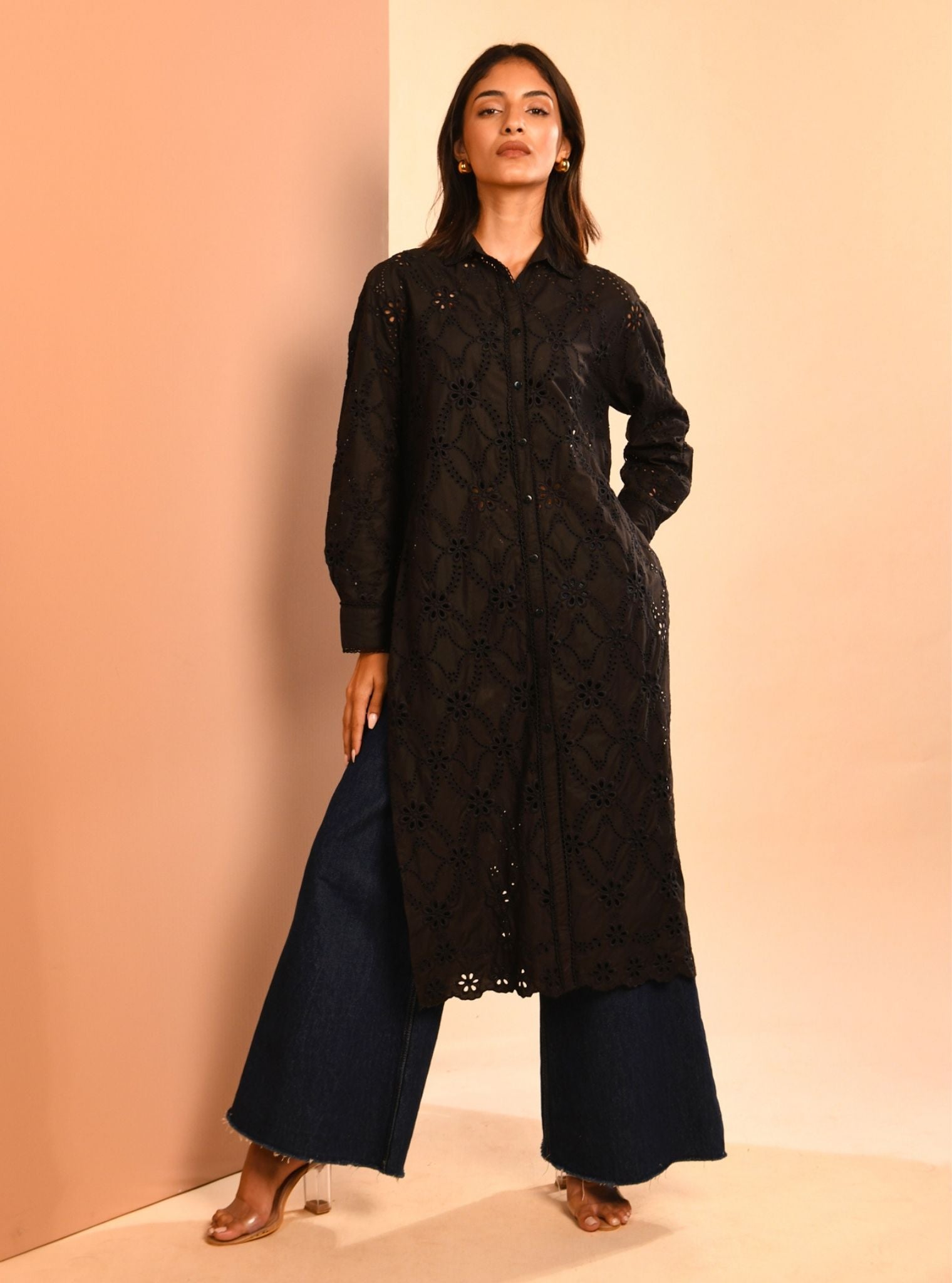 Trix Iconic Supima Cotton Black Long Shirt