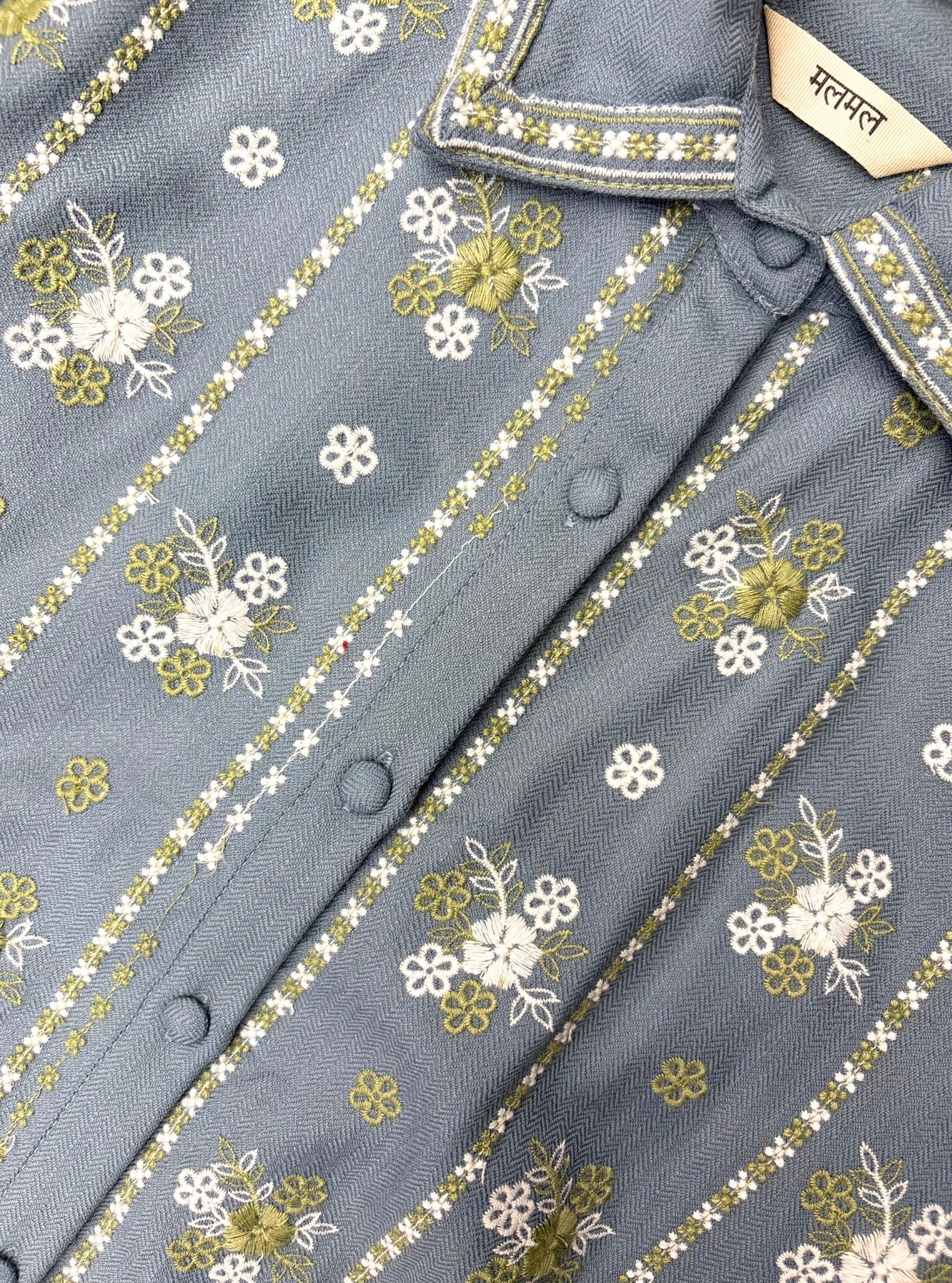 Norah Wool Light Blue Shirt Set