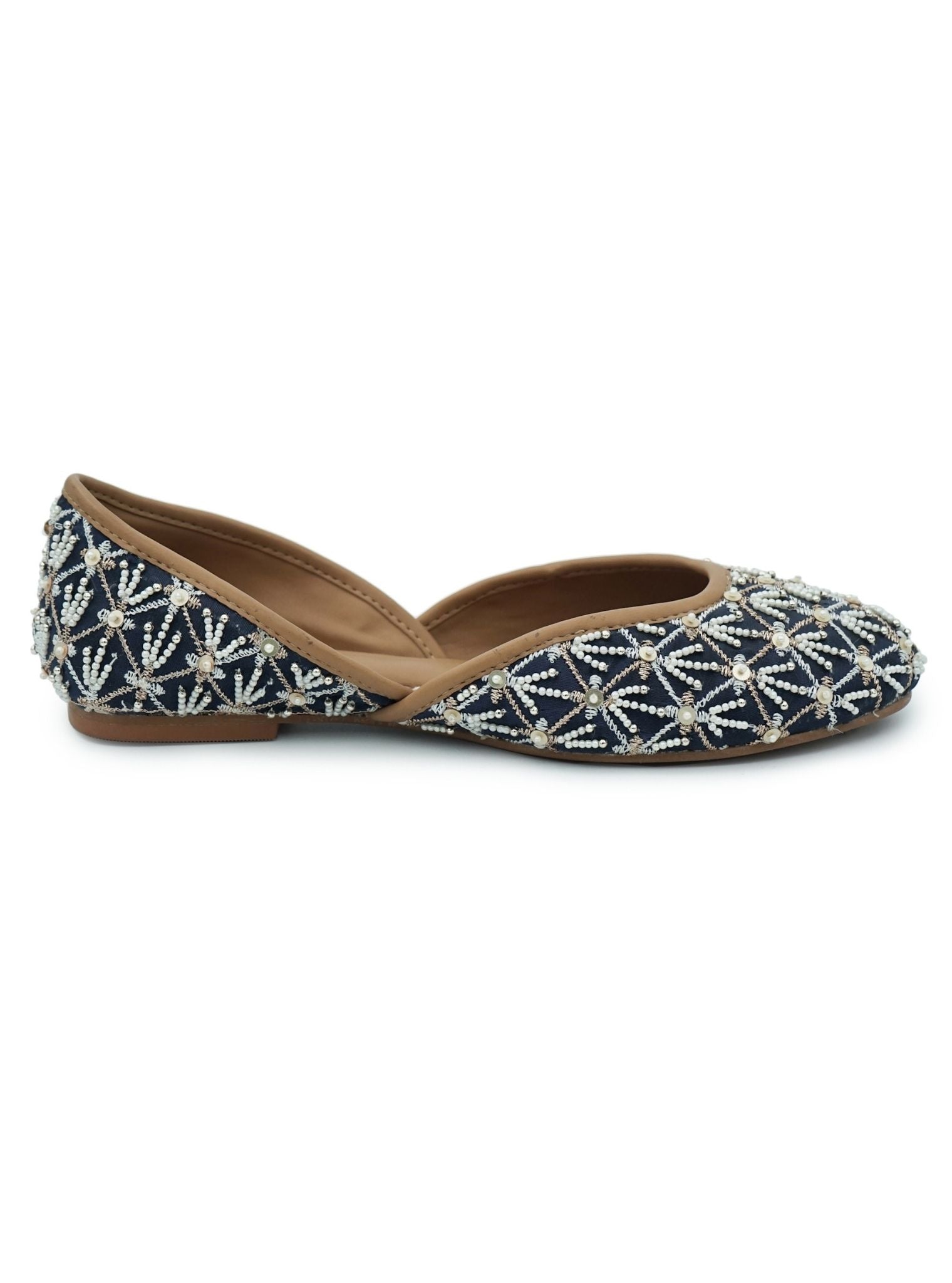 Mulmul Aisha Navy Vegan Jutti