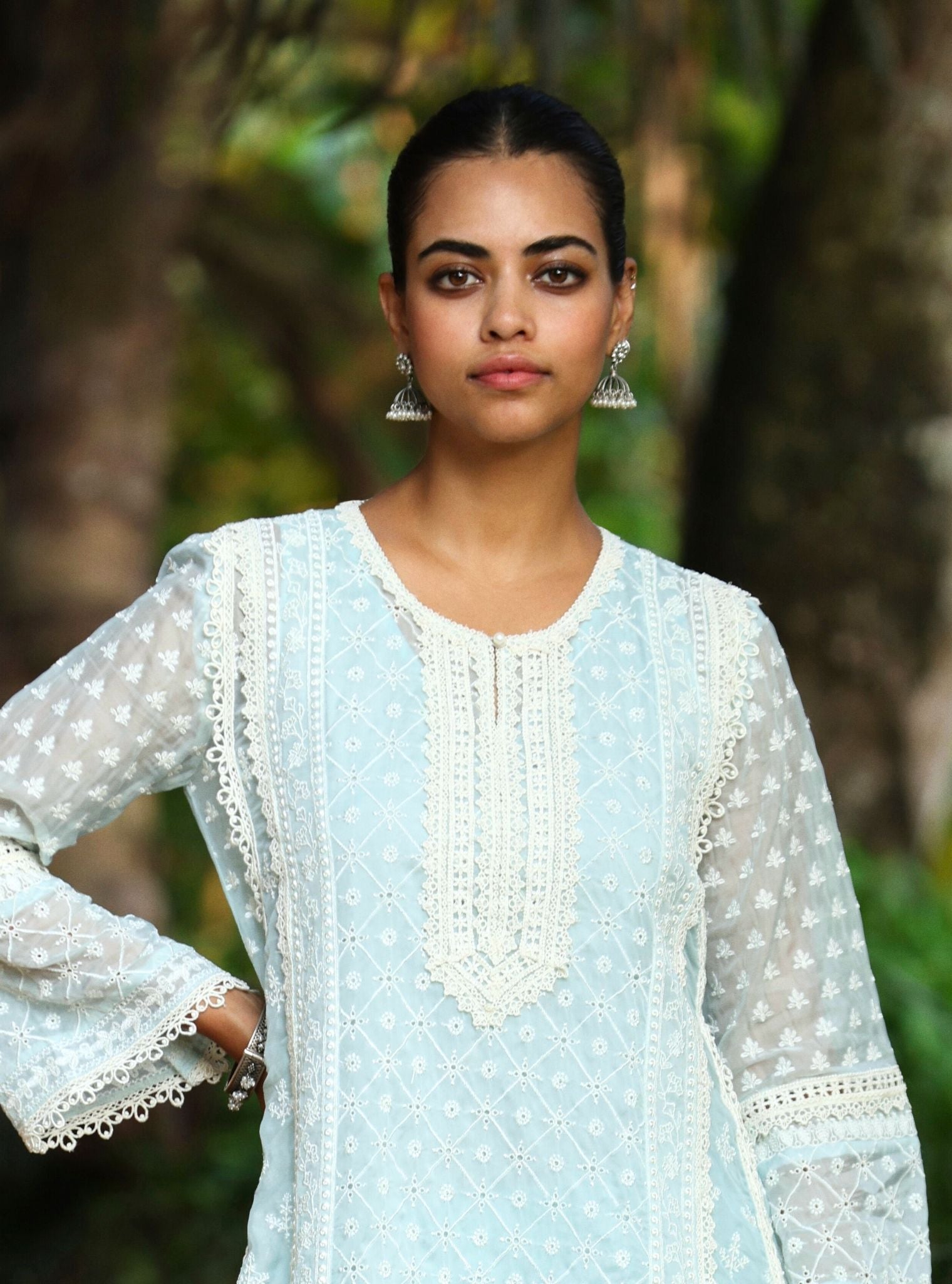 Sritha Organza Blue Kurta Set