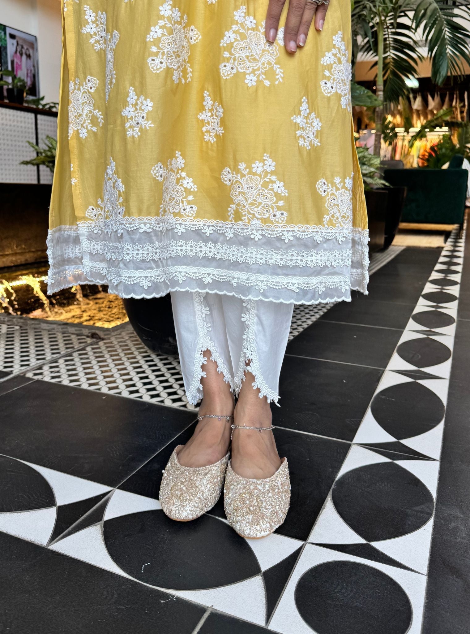 Sira Supima Cotton Yellow Kurta With Aelira Dhoti Pant