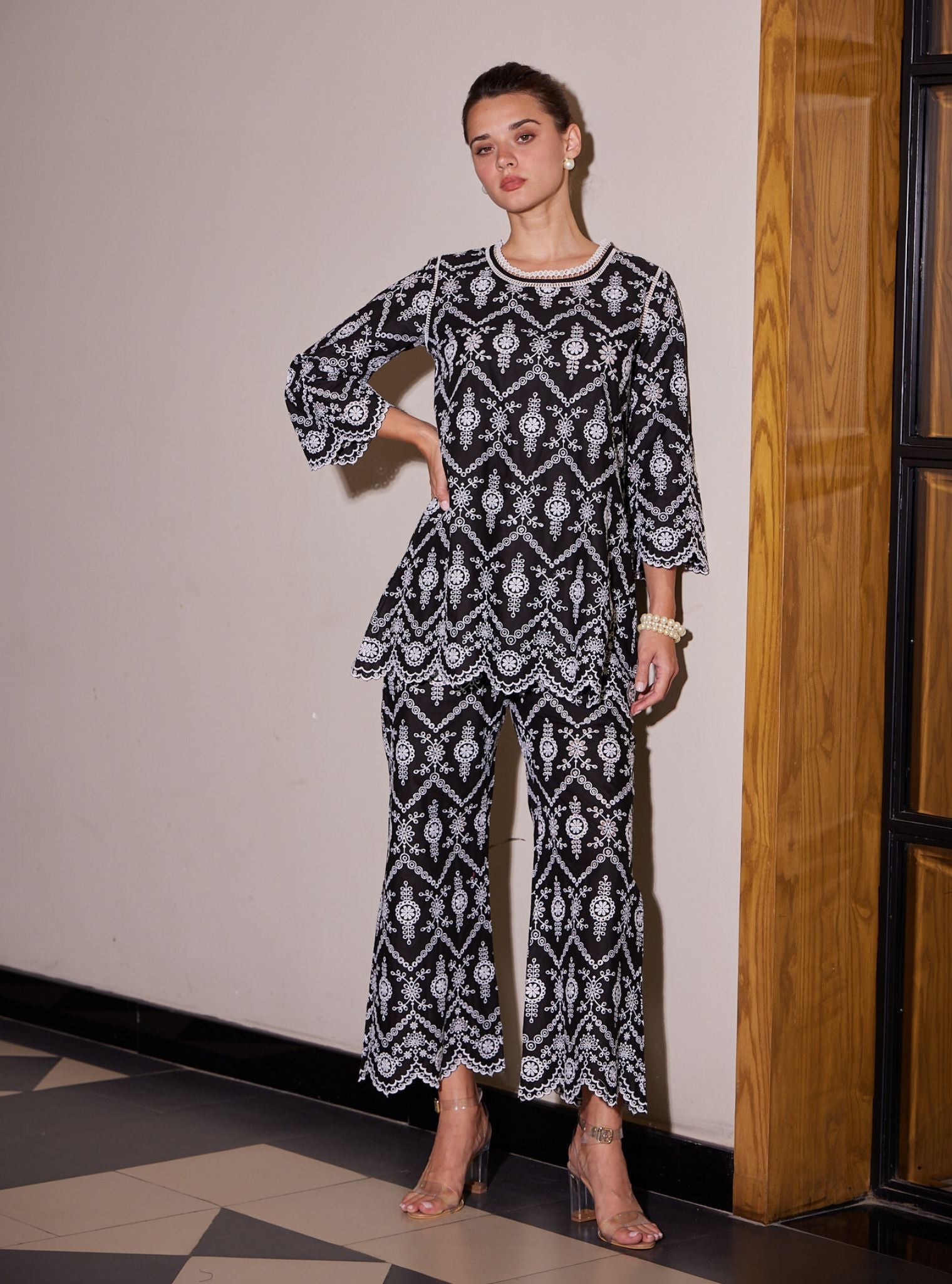 Evelyn Cotton Black Co-ord Set